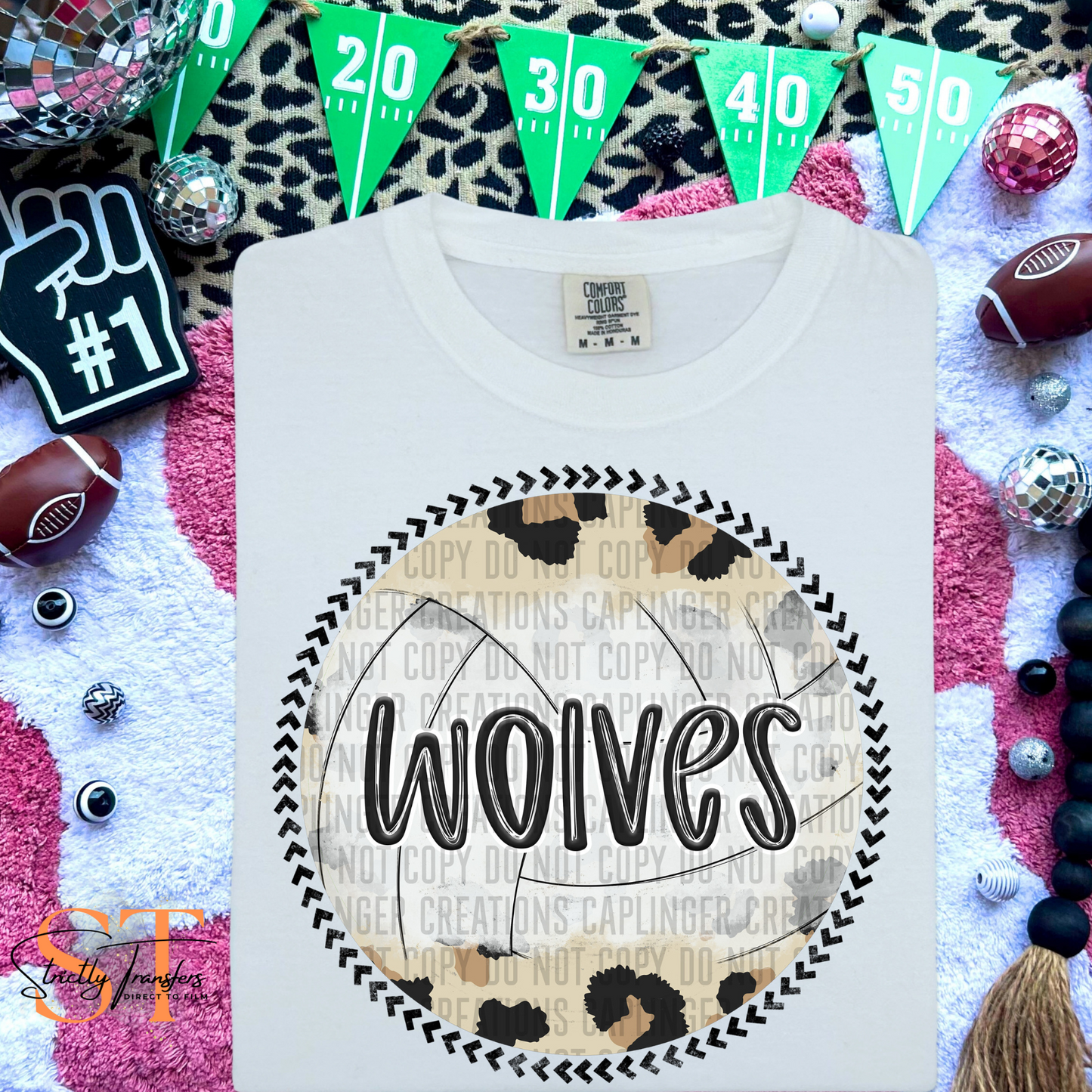 Wolves Leopard Volleyball Direct to Film Transfers