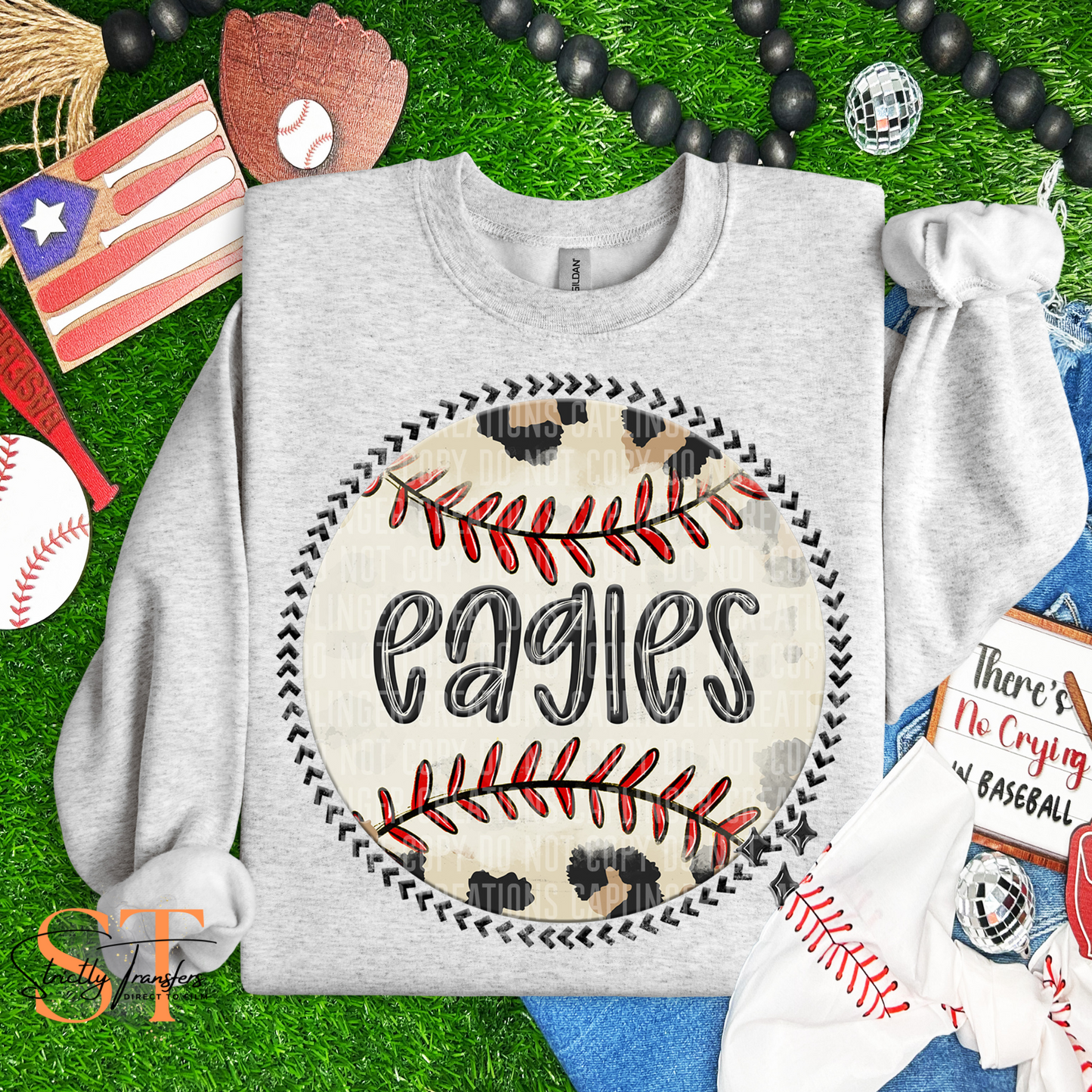 Eagles Leopard Baseball Direct to Film Transfers