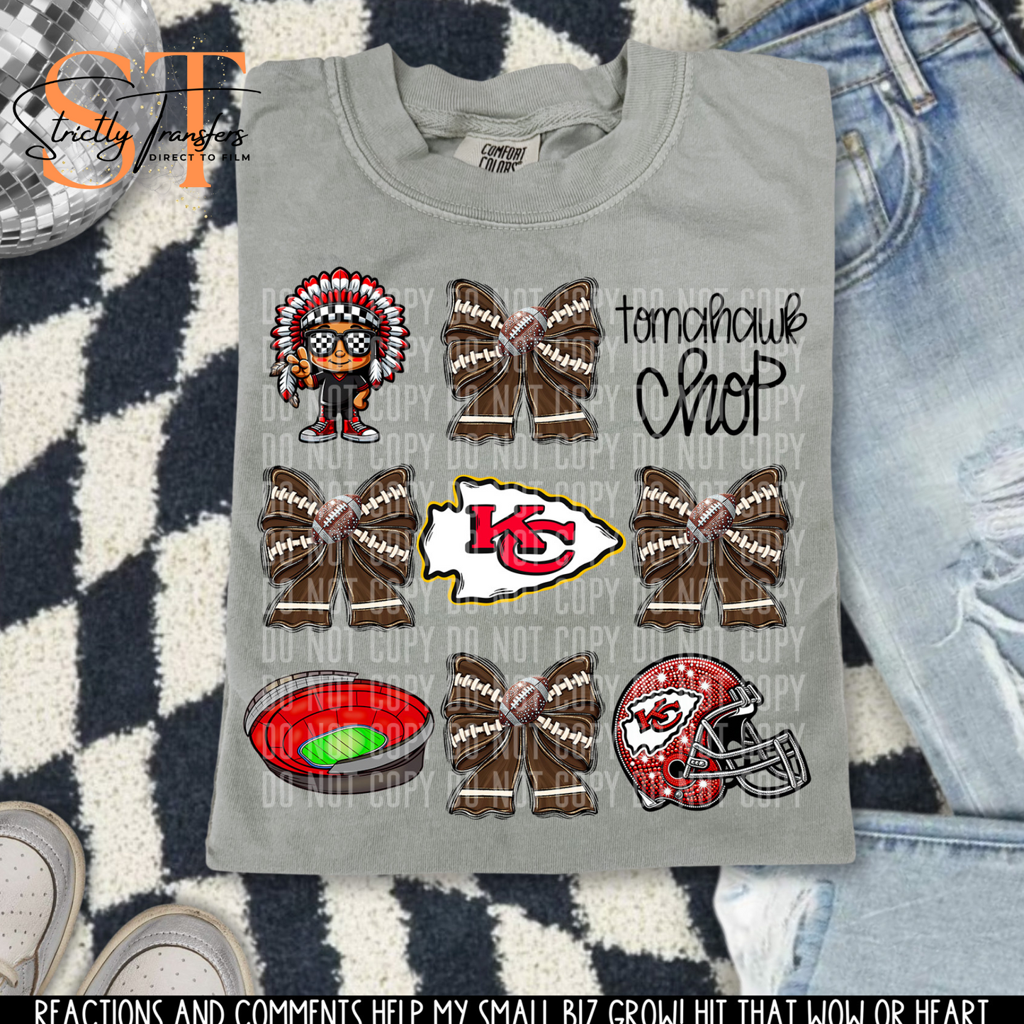 Kansas City Chiefs Coquette Direct to Film Transfers