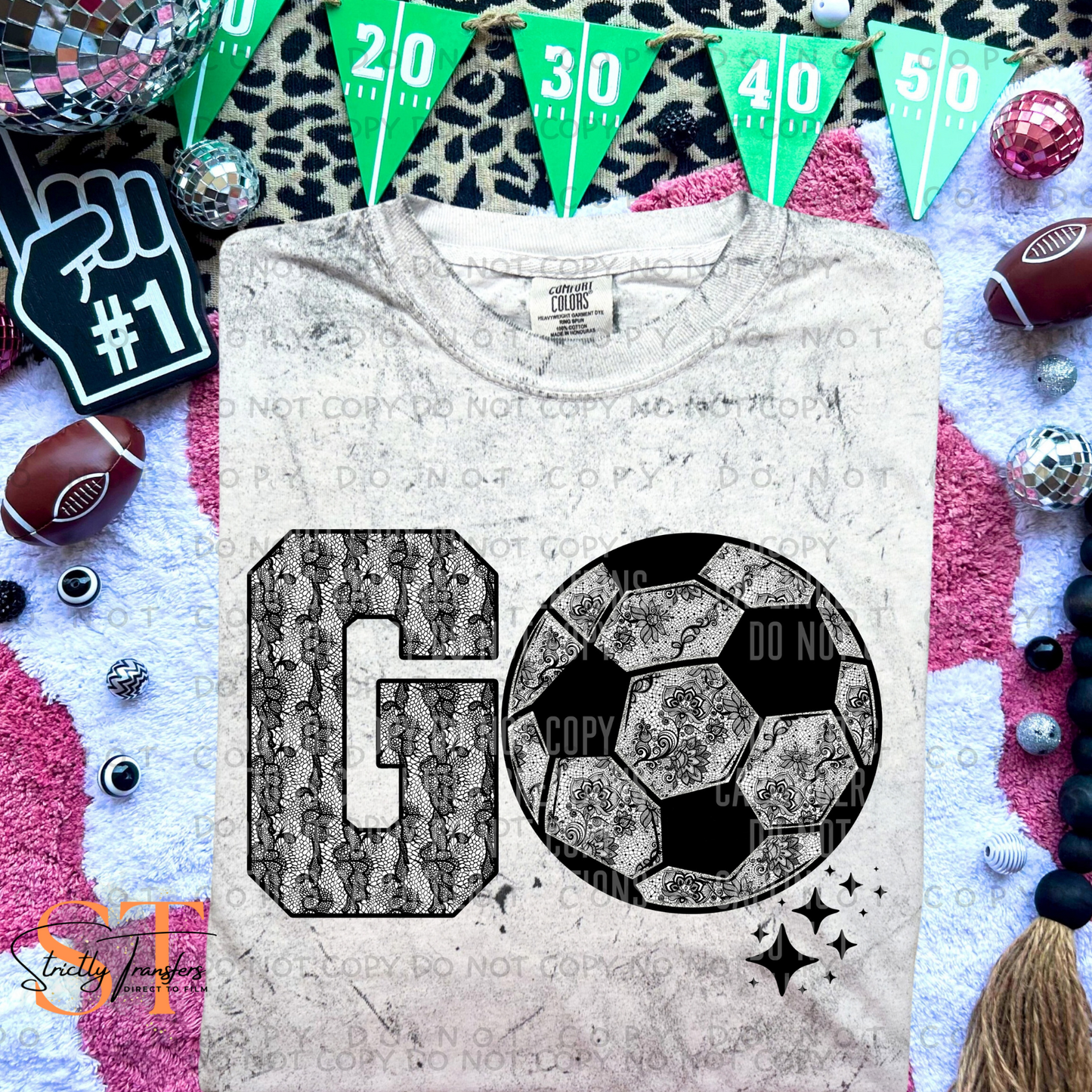 Lace Go Soccer 2 options Direct to Film Transfers