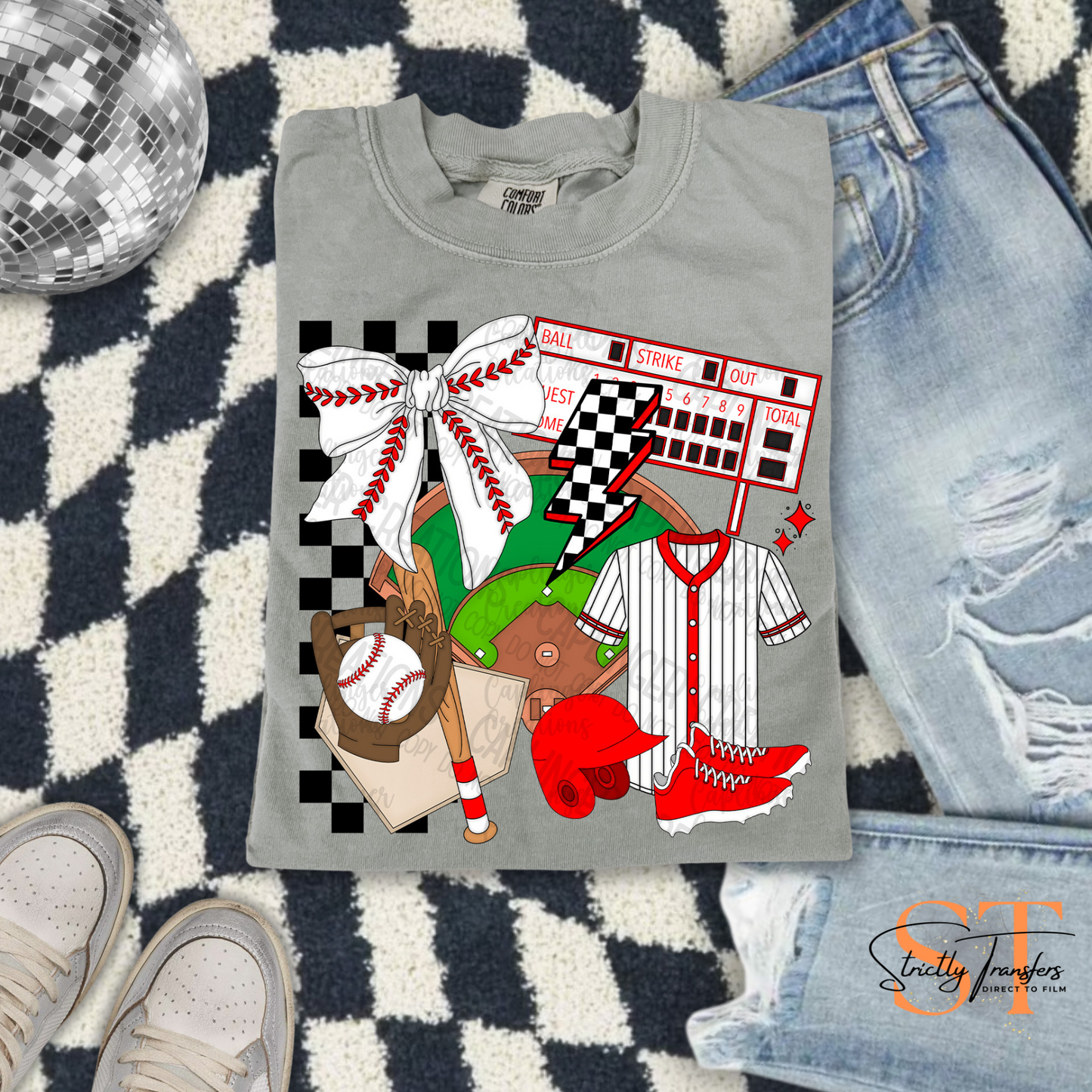 Baseball Collage Direct to Film Transfers