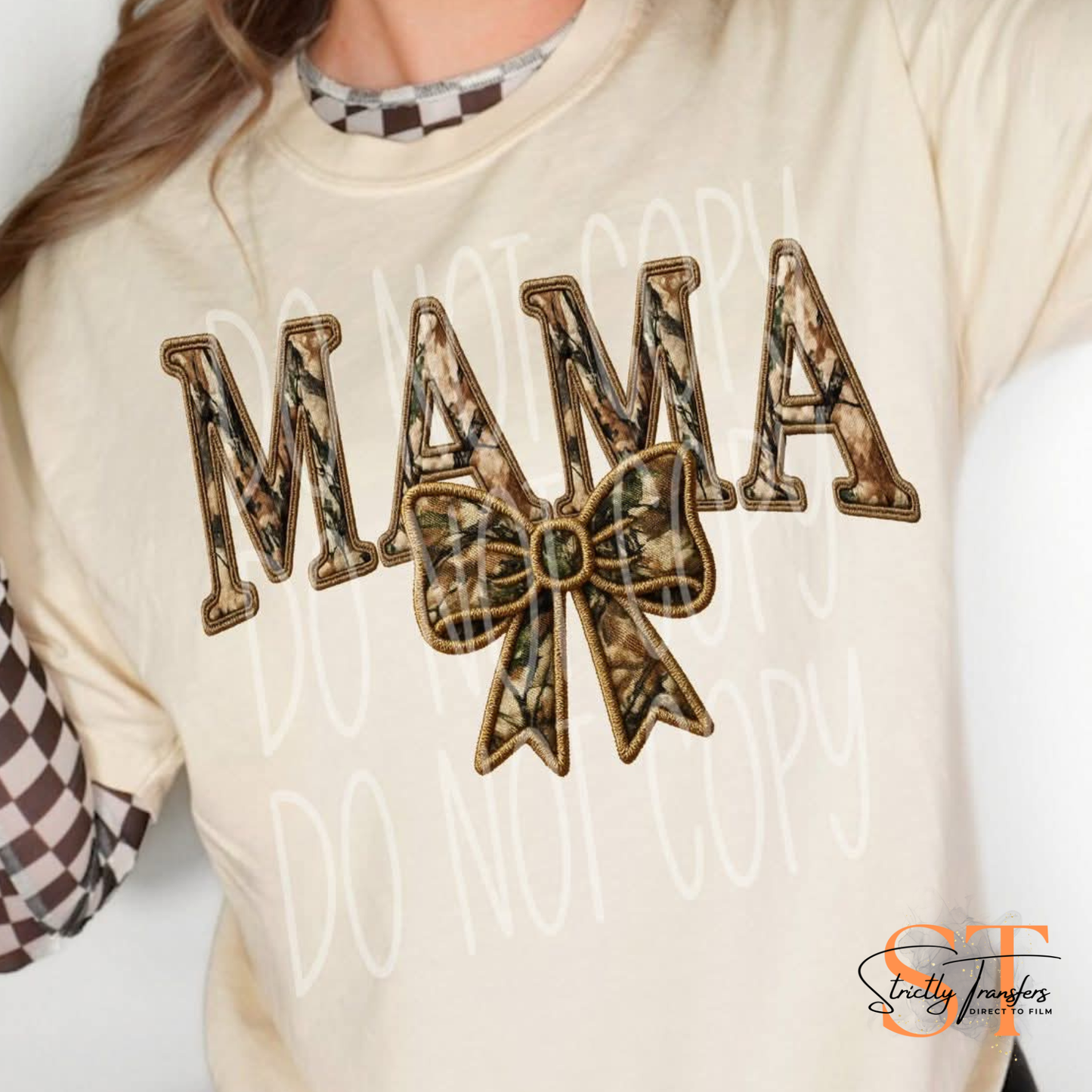 Mama Camo Bow Direct to Film Transfers