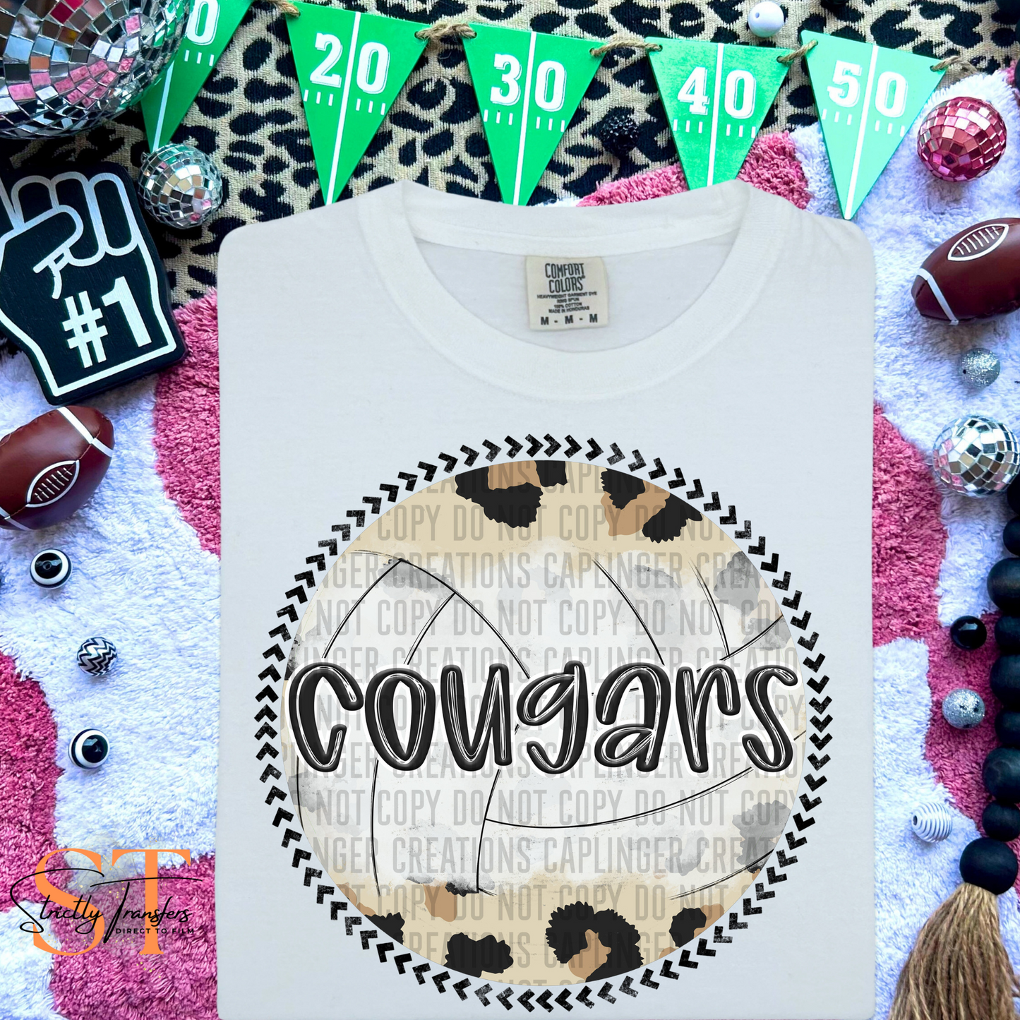 Cougars Leopard Volleyball Direct to Film Transfers