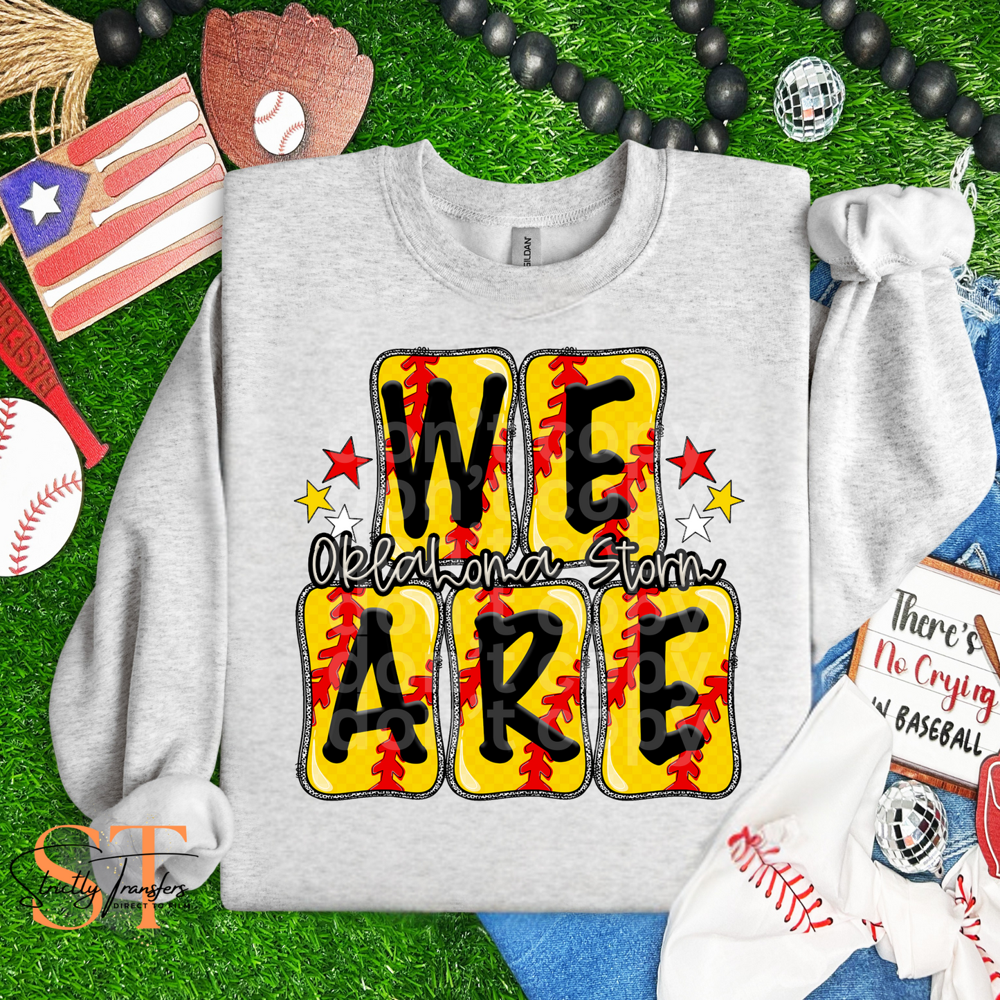 Oklahoma Storm Boxy Softball Print Direct to Film Transfers