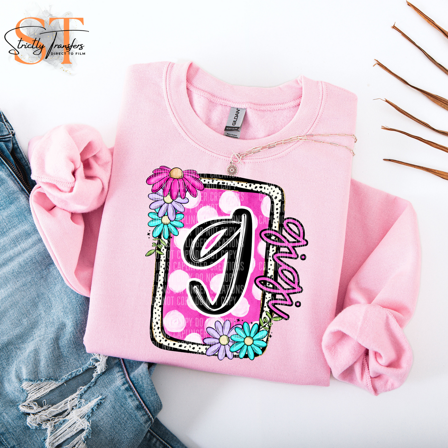 Gigi Floral Blooms Direct to Film Transfers