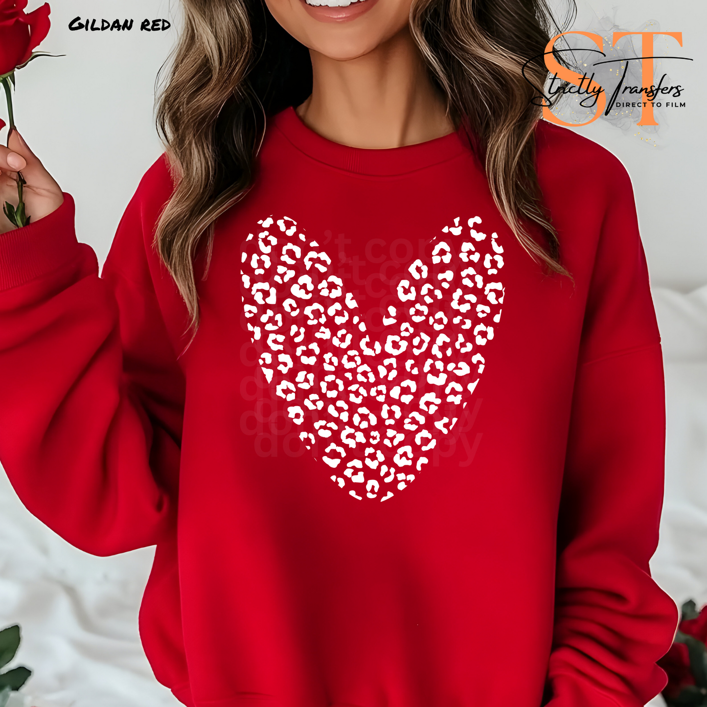 Heart Love Leopard Direct to Film Transfers