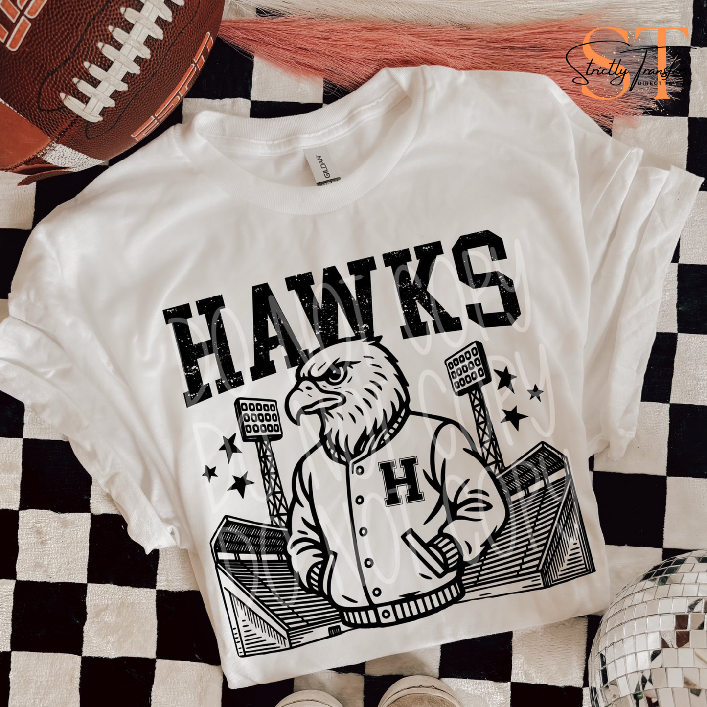 Hawks Letterman Jacket Direct to Film Transfers