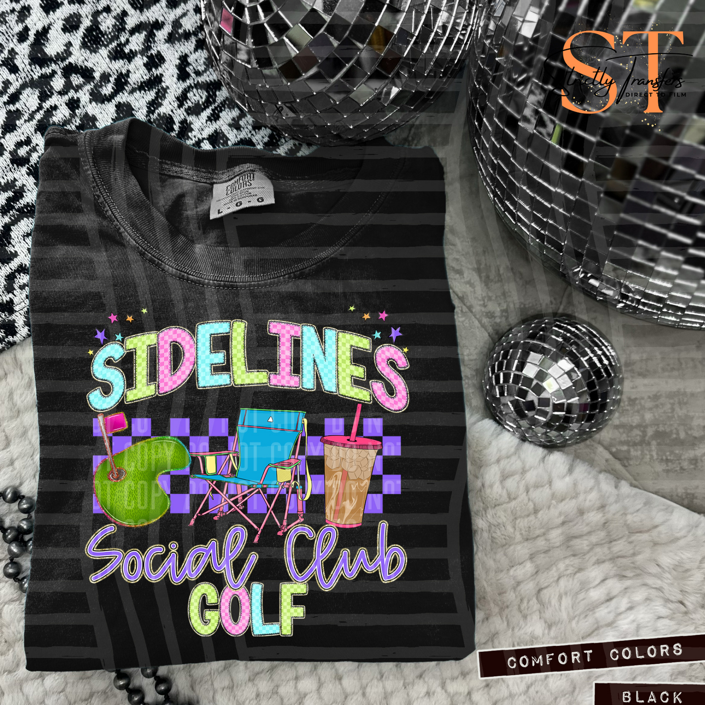 Sidelines Social Club Golf- 2 options Direct to Film Transfers