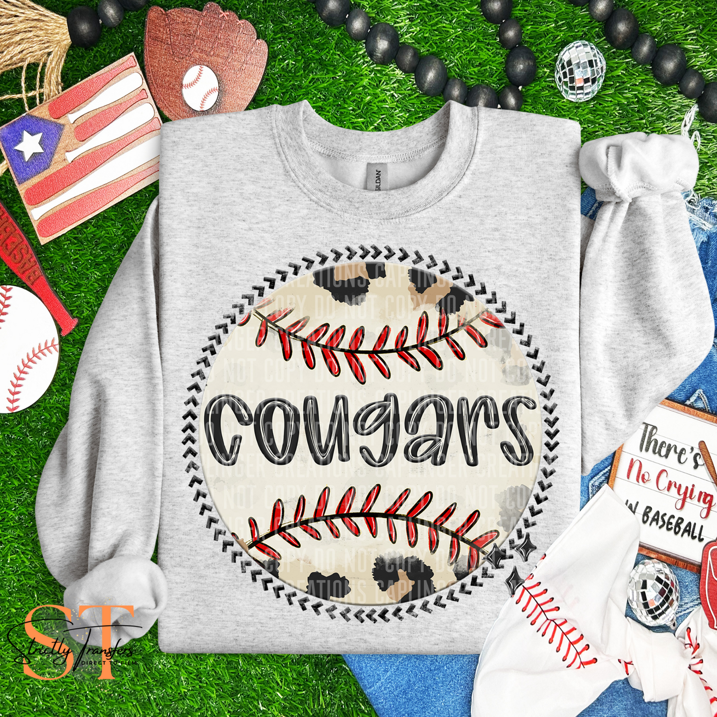 Cougars Leopard Baseball Direct to Film Transfers