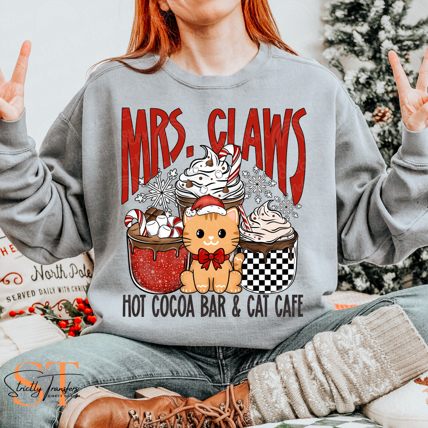 Mrs. Claws Hot Cocoa Bar & Cat Cafe Direct to Film Transfers