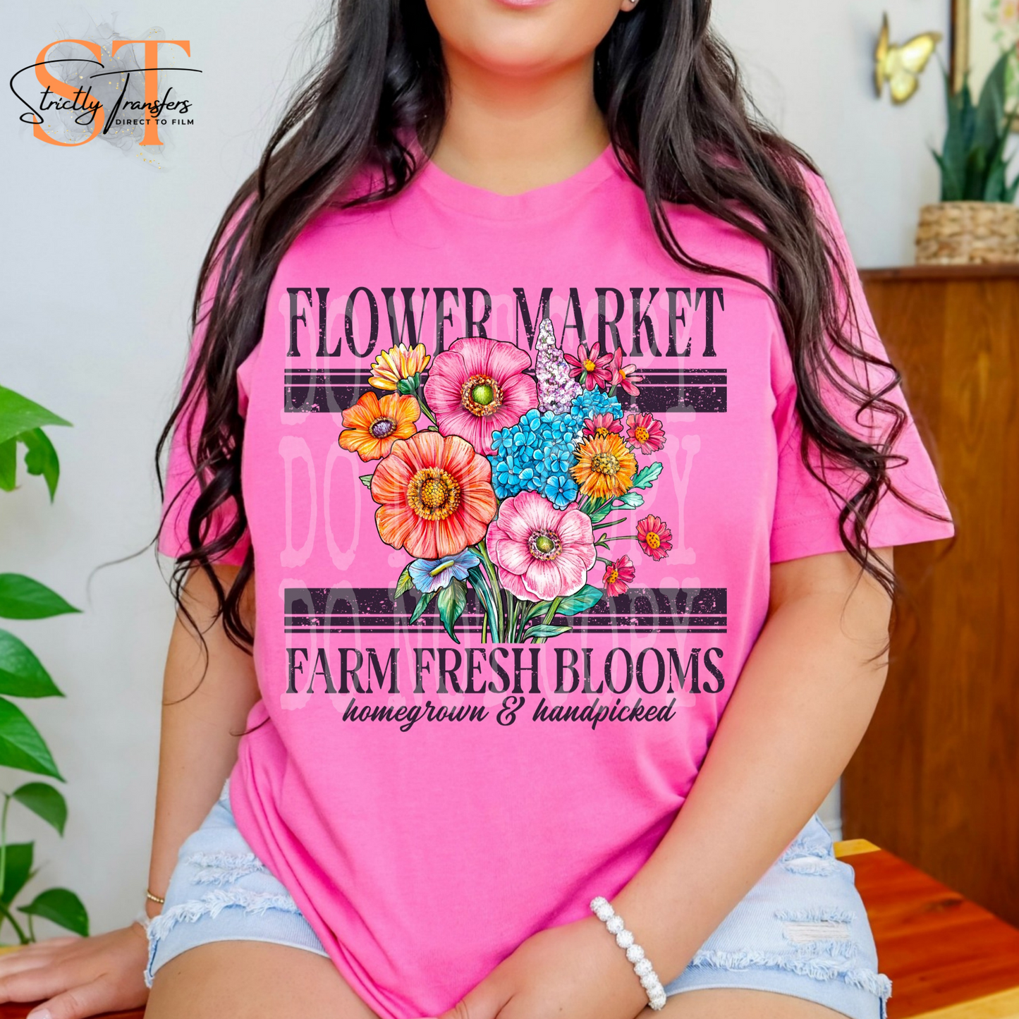 Flower Market Direct to Film Transfers