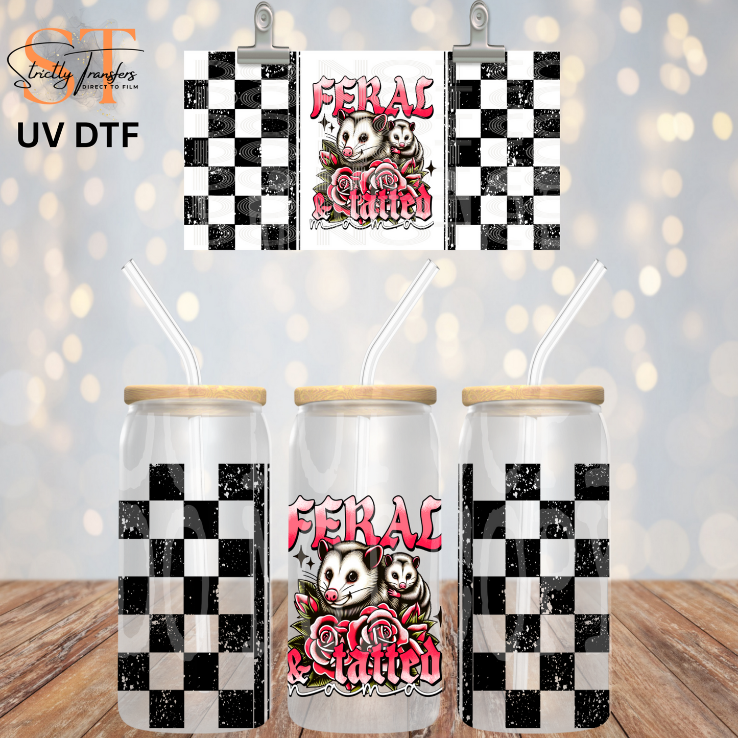 Feral and Tatted Libbey UV Wrap Direct to Film Wraps