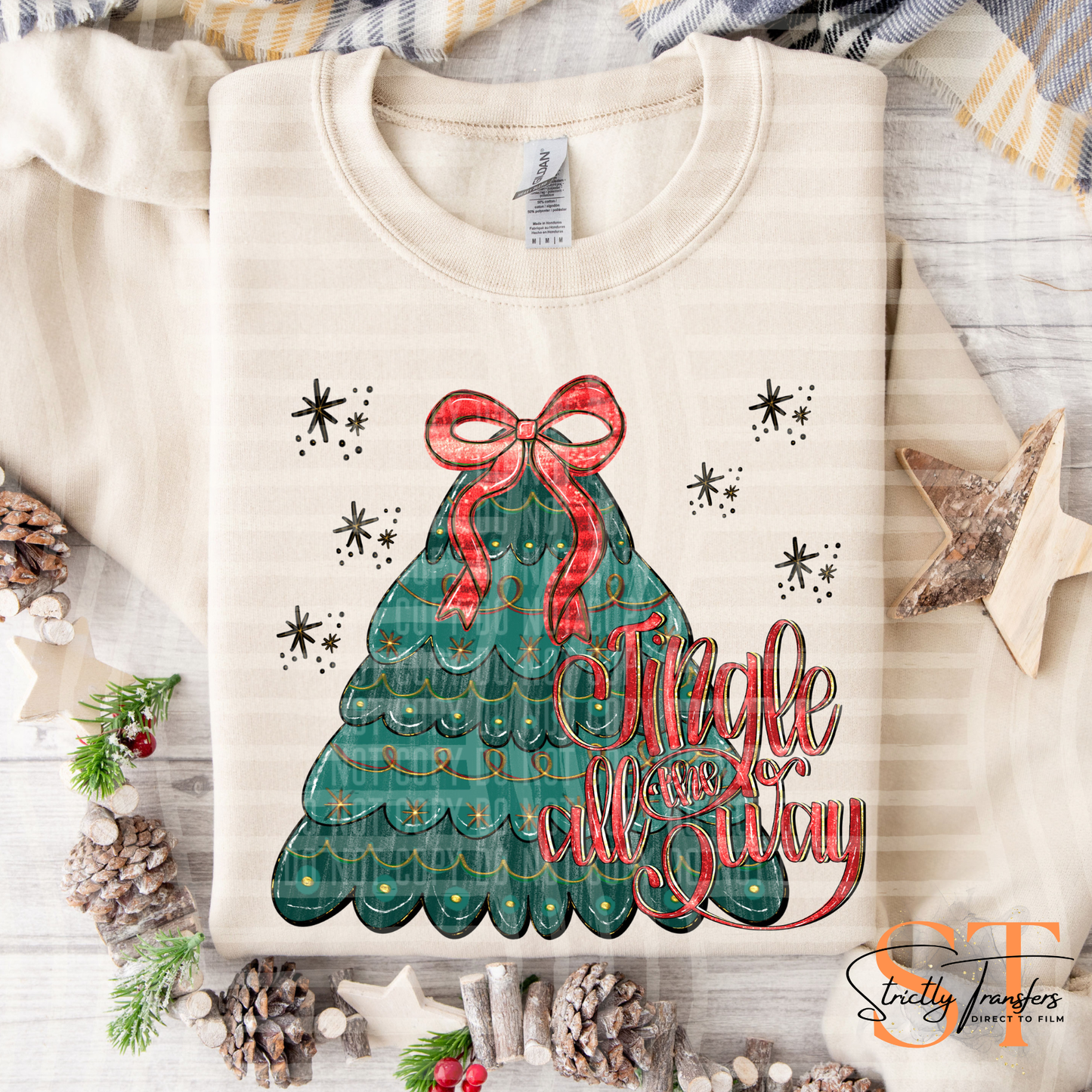 Jingle all the Way Tree Direct to Film Transfers