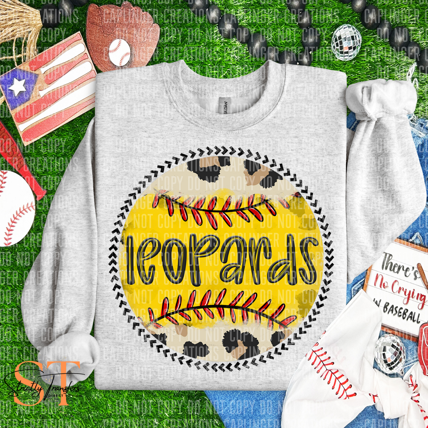 Leopards Leopard Softball Direct to Film Transfers