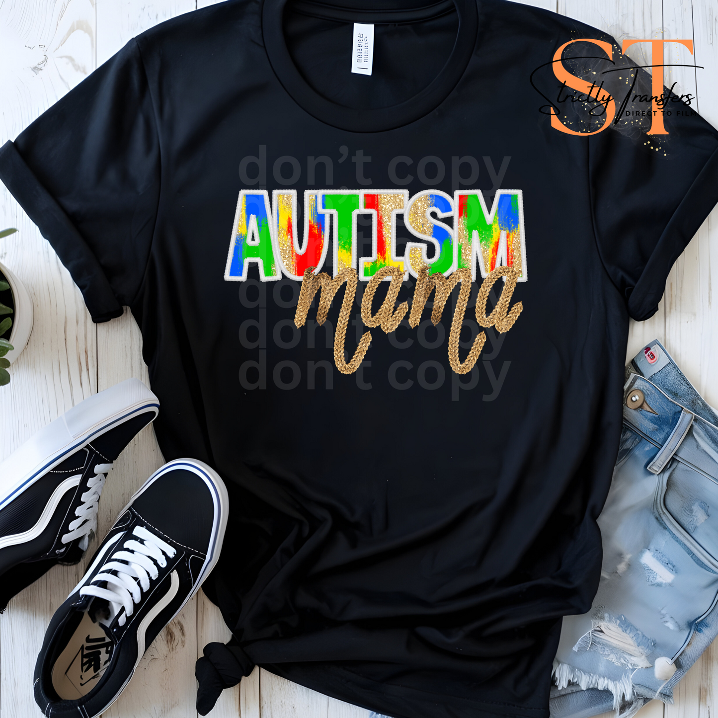 Autism Mama Faux Embroidery Direct to Film Transfers