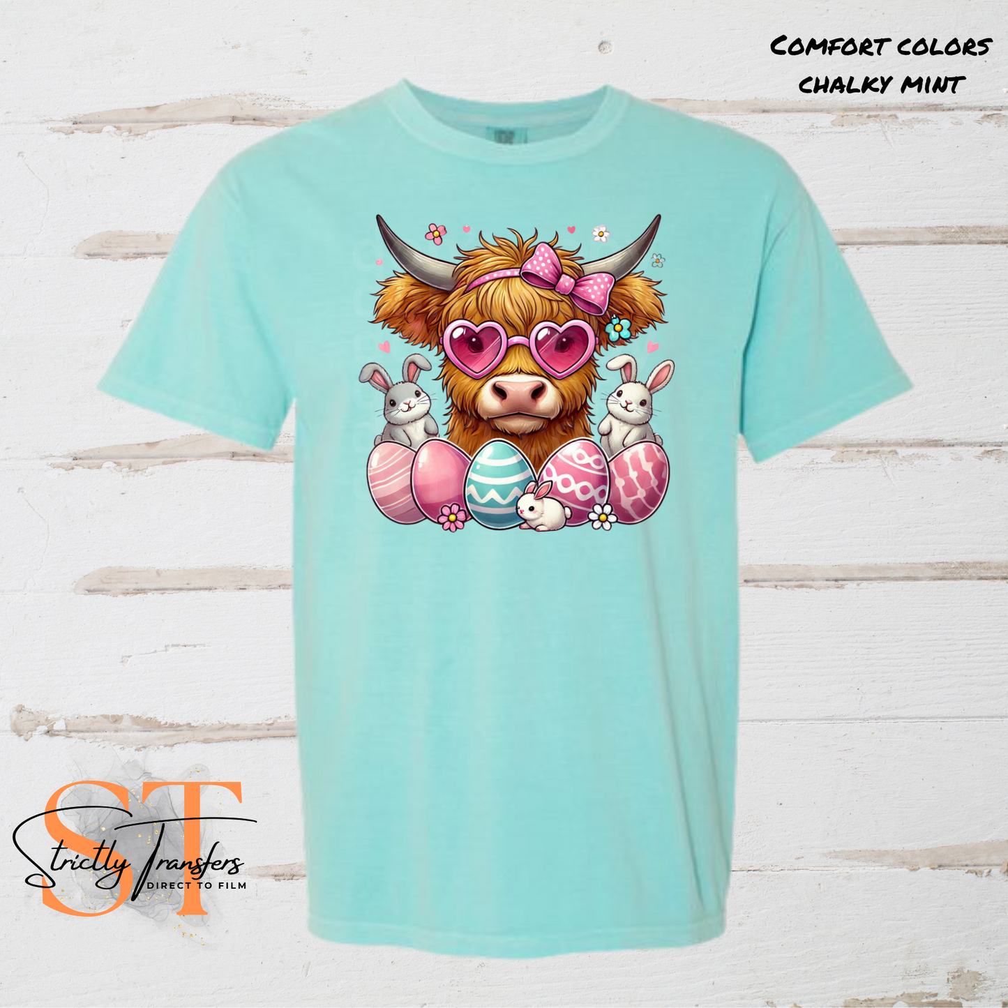 Easter Highland Cow Direct to Film Transfers