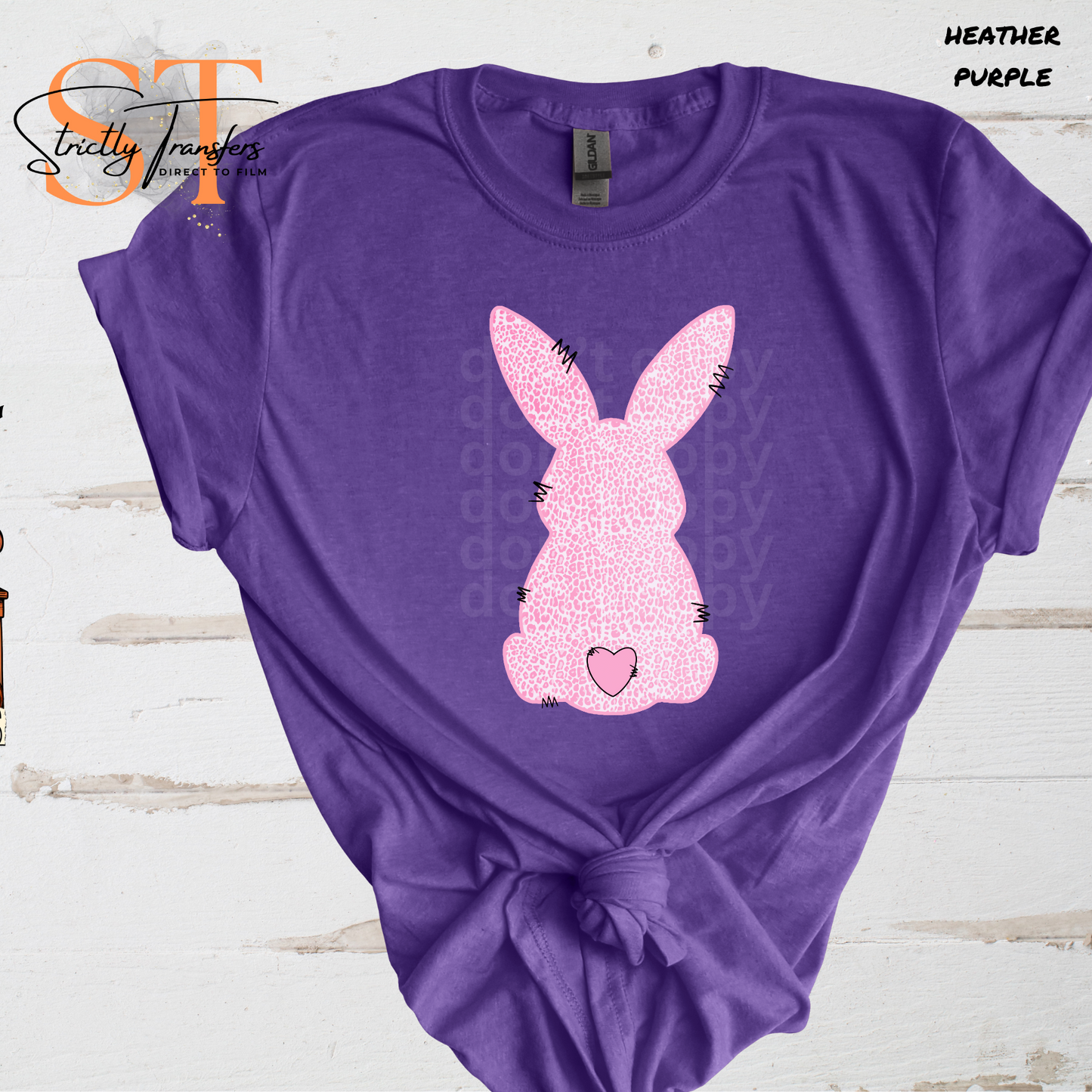 Bunny Leopard Pink Direct to Film Transfers