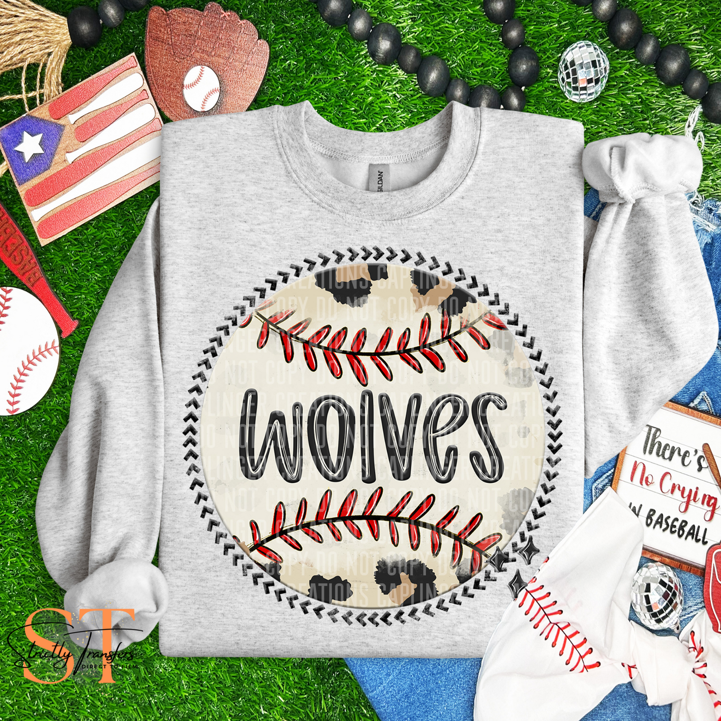 Wolves Leopard Baseball Direct to Film Transfers