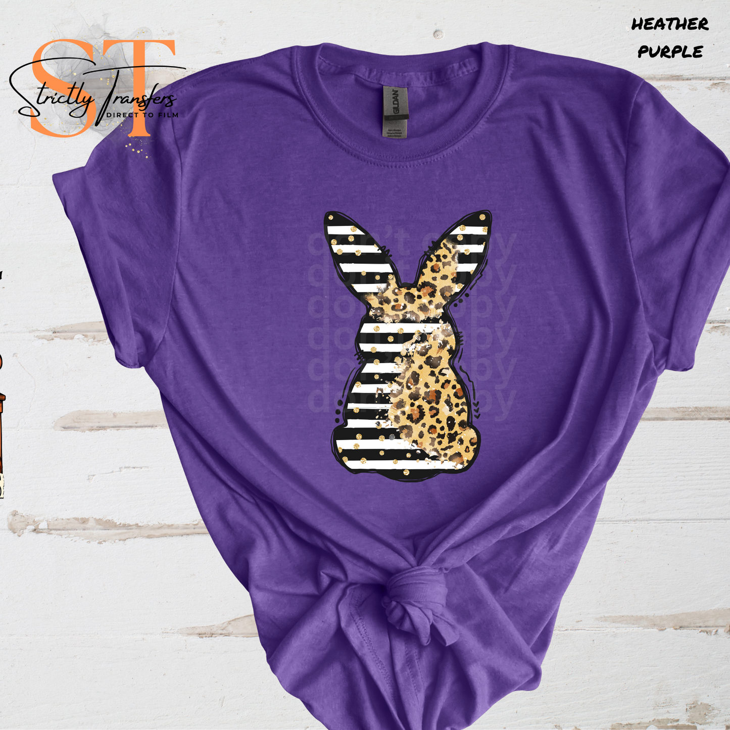 Bunny Leopard Grunge Direct to Film Transfers