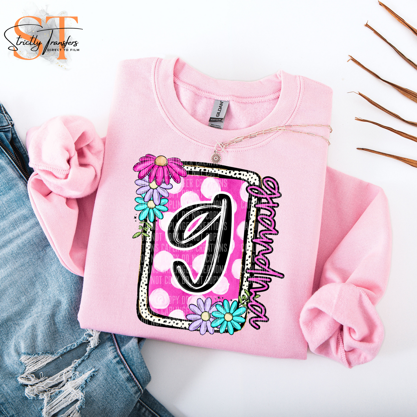 Grandma Floral Blooms Direct to Film Transfers