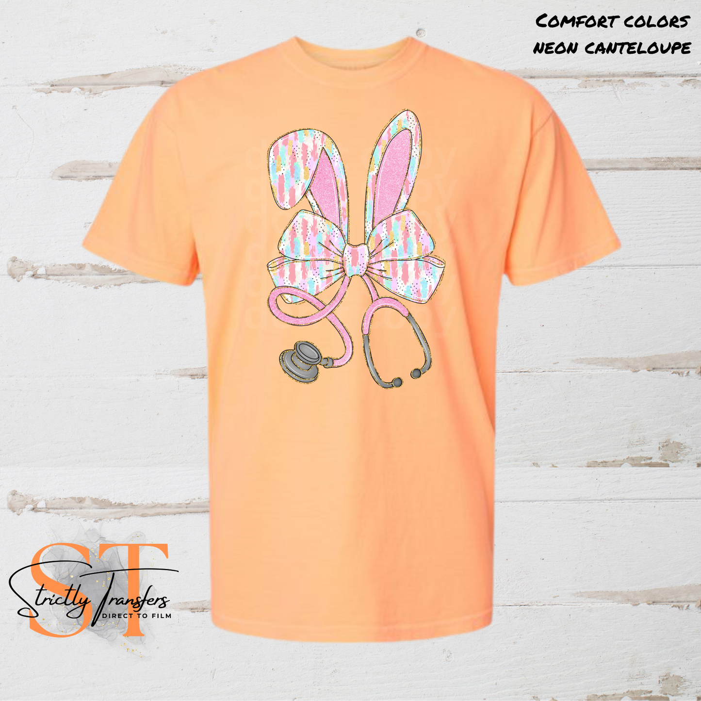 Nurse Easter Coquette Bow Direct to Film Transfers