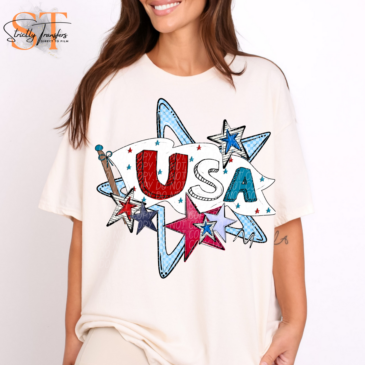 USA Flag Direct to Film Transfers