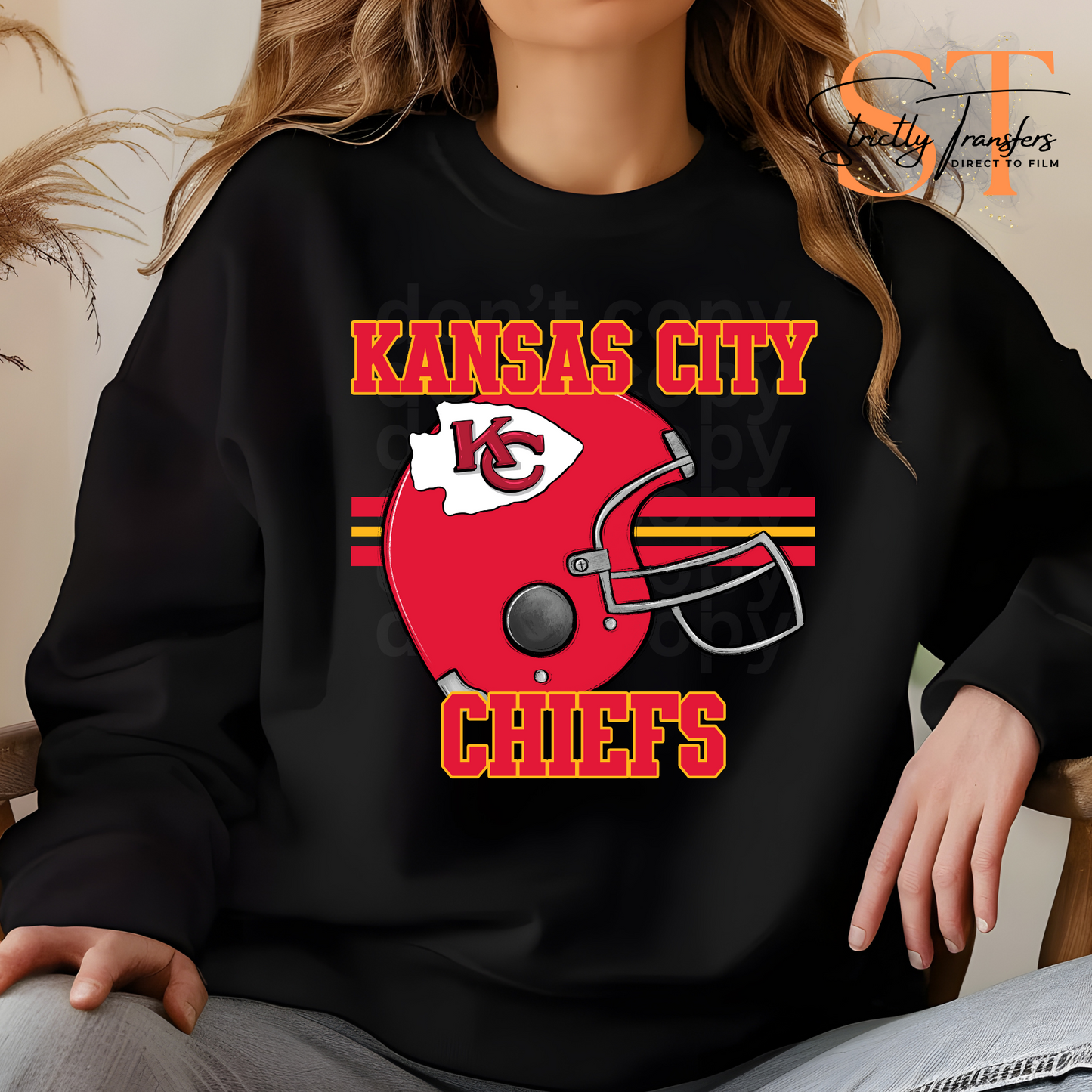 Chiefs Helmet Direct to Film Transfers