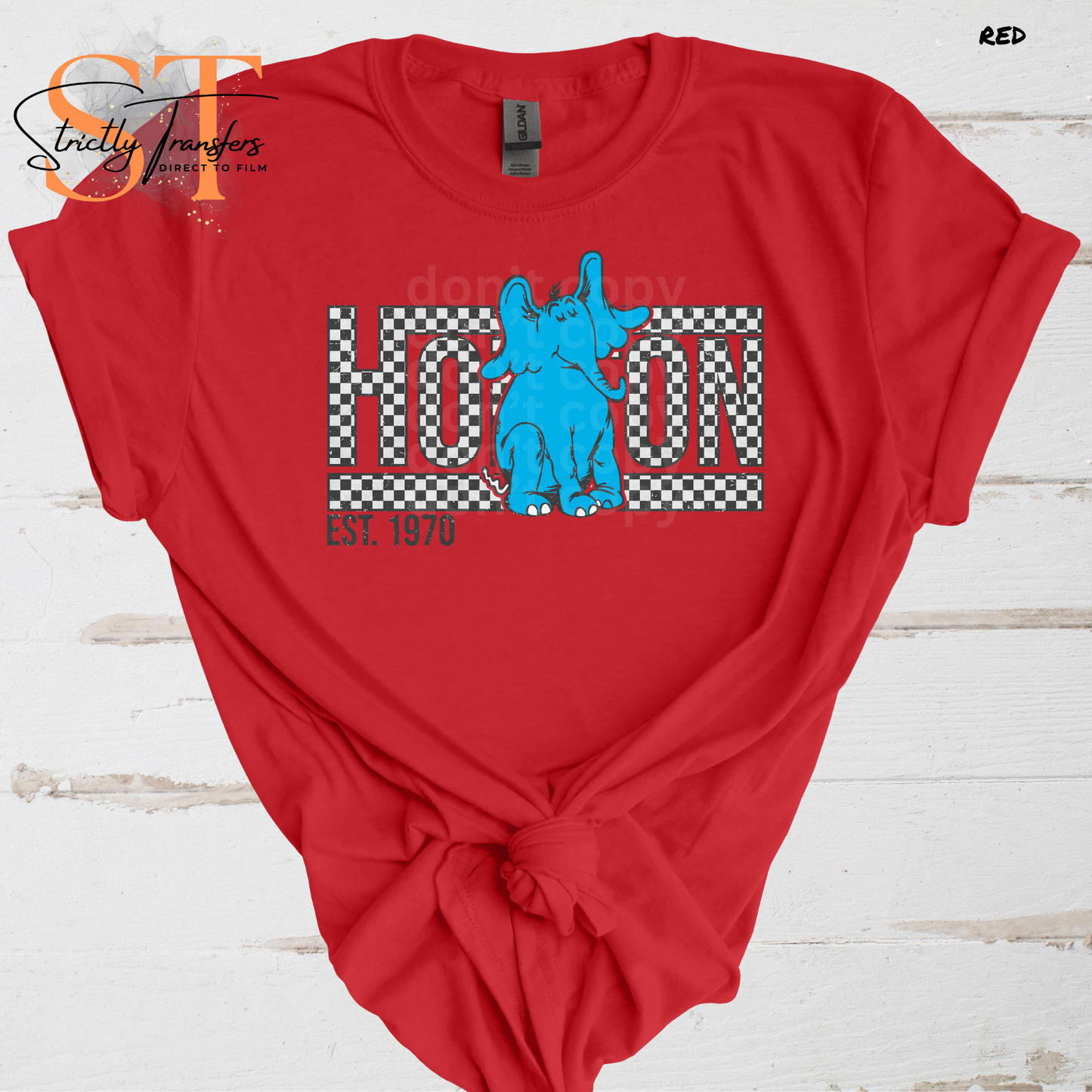 Horton Checkered Direct to Film Transfers