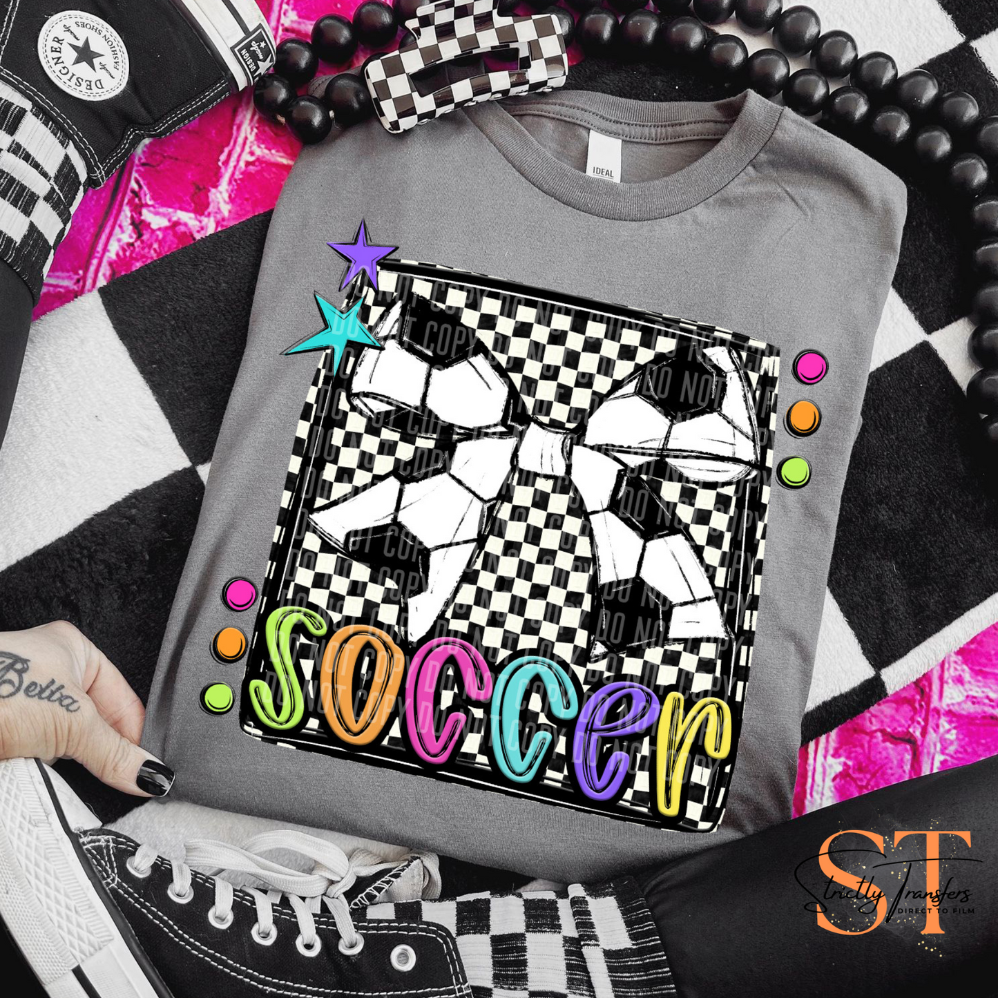 Bright Preppy Soccer Direct to Film Transfers