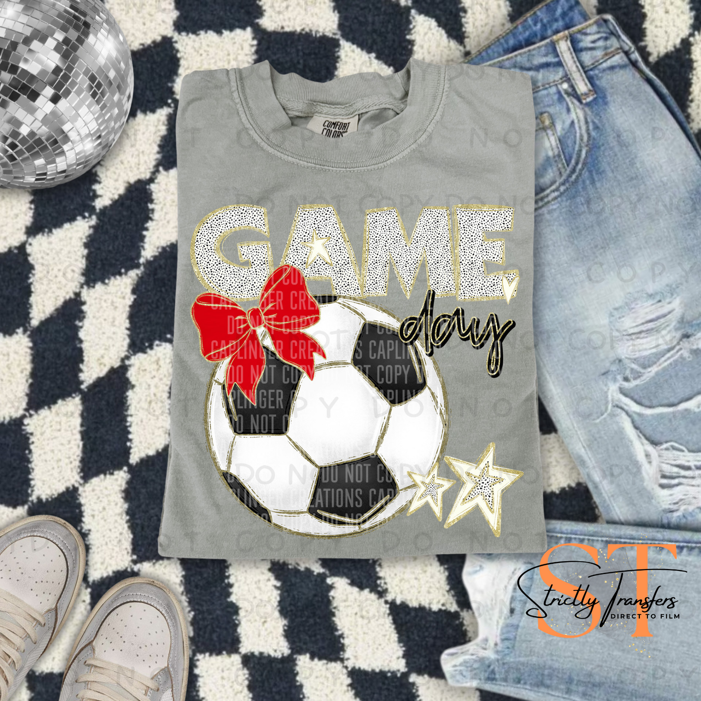 Game Day Soccer- multiple color options Direct to Film Transfers