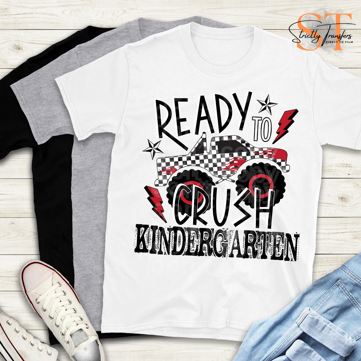 Read to Crush Red & Black Grade Levels Direct to Film Transfers