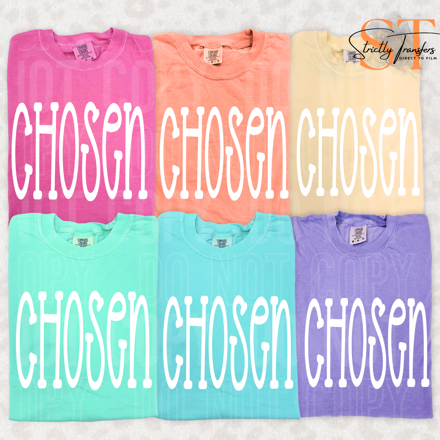 Chosen Oversized Direct to Film Transfers