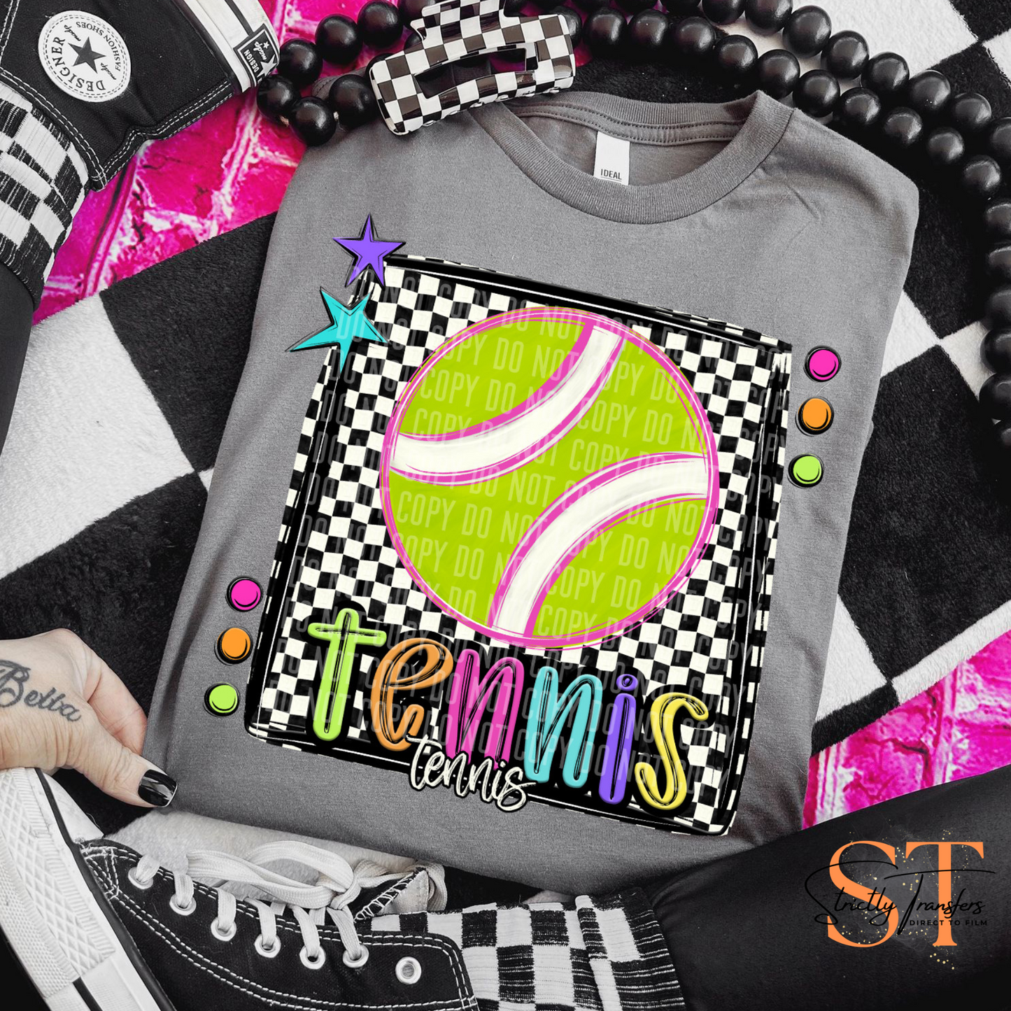 Bright Preppy Tennis Direct to Film Transfers