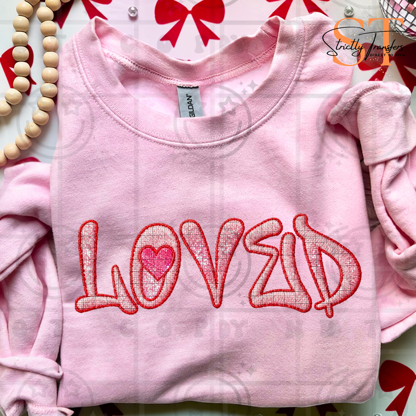 Loved Faux Embroidery Direct to Film Transfers