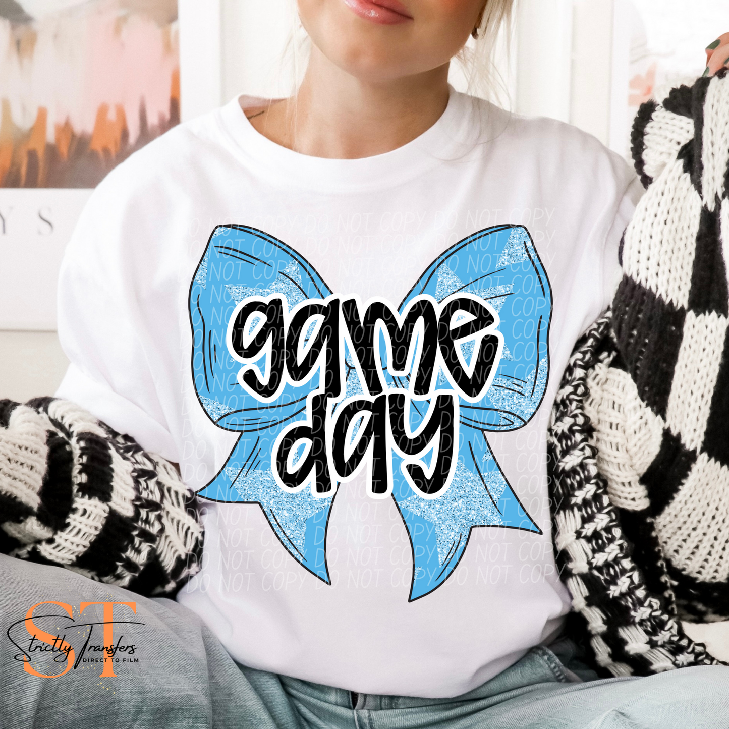 Game Day Bow - Multiple Color options Direct to Film Transfers