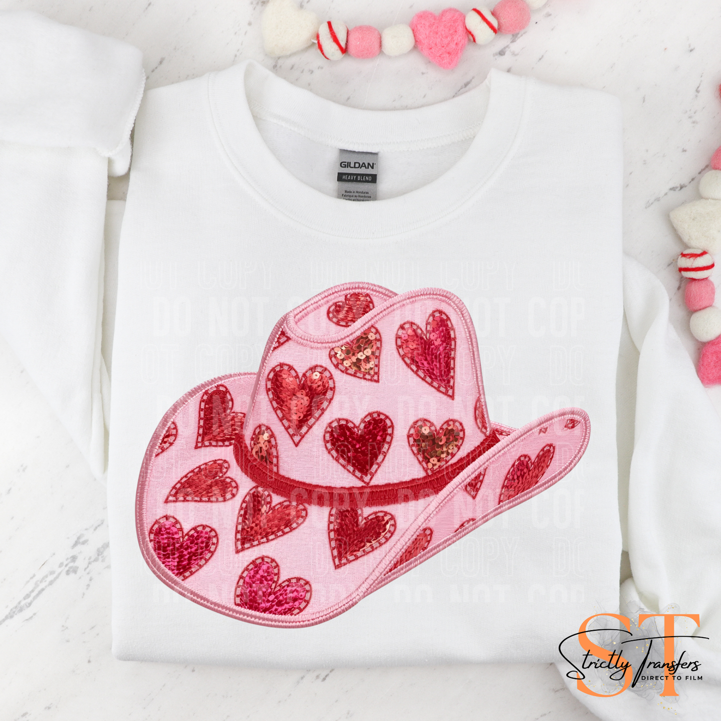 Cowboy Hat Valentine Direct to Film Transfers