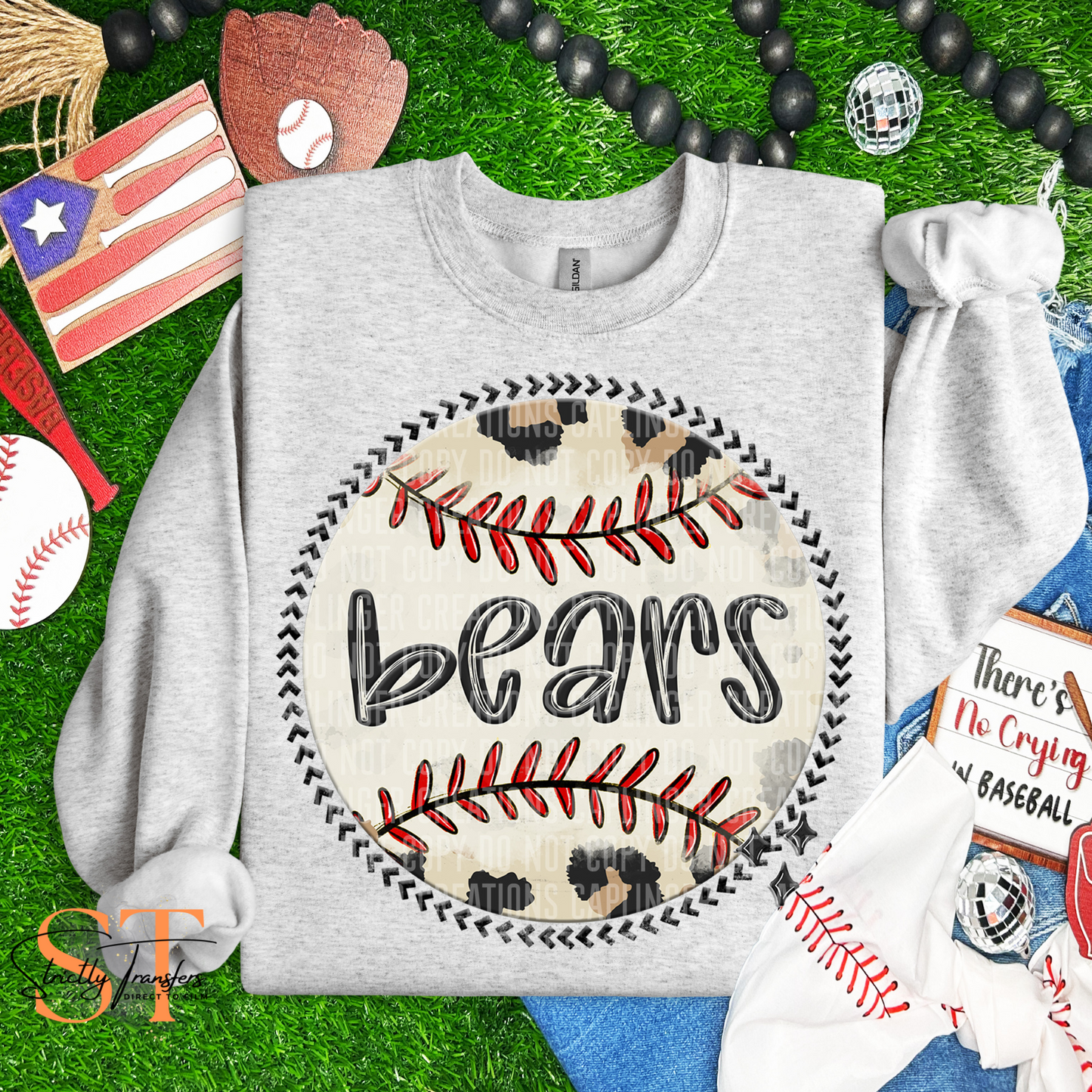 Bears Leopard Baseball Direct to Film Transfers