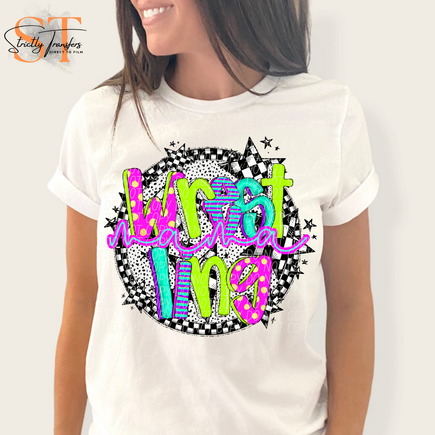 Neon Checker Wrestling Mama Direct to Film Transfers