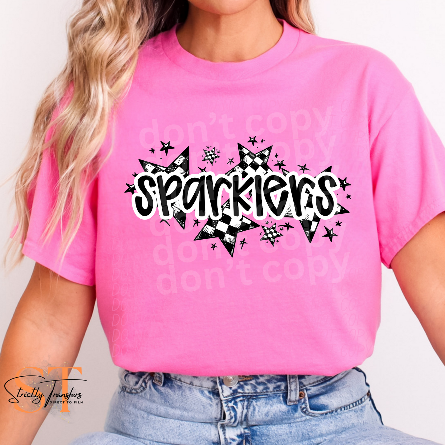 Sparklers Checkered Star Direct to Film Transfers