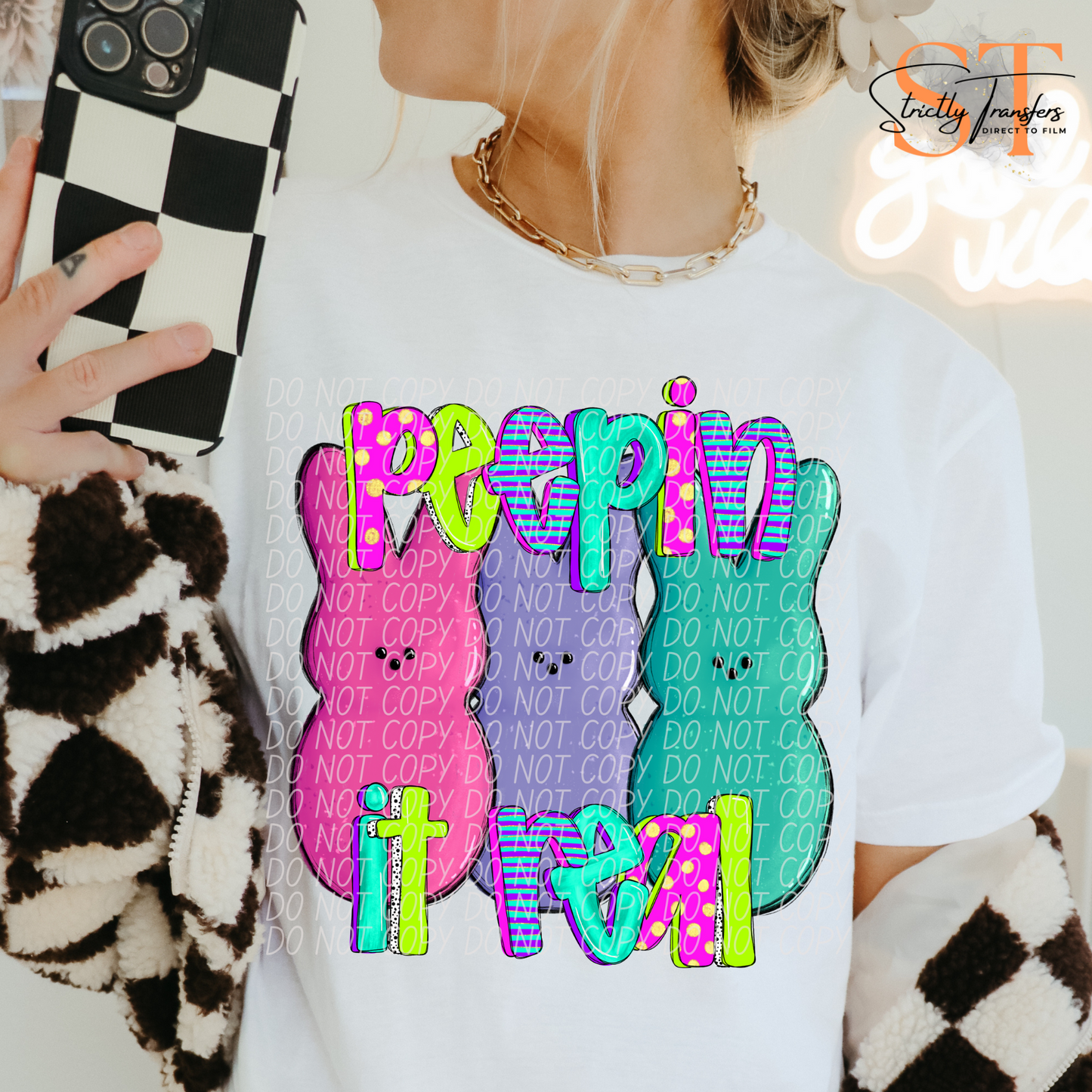 Peepin It Real Bright Direct to Film Transfers