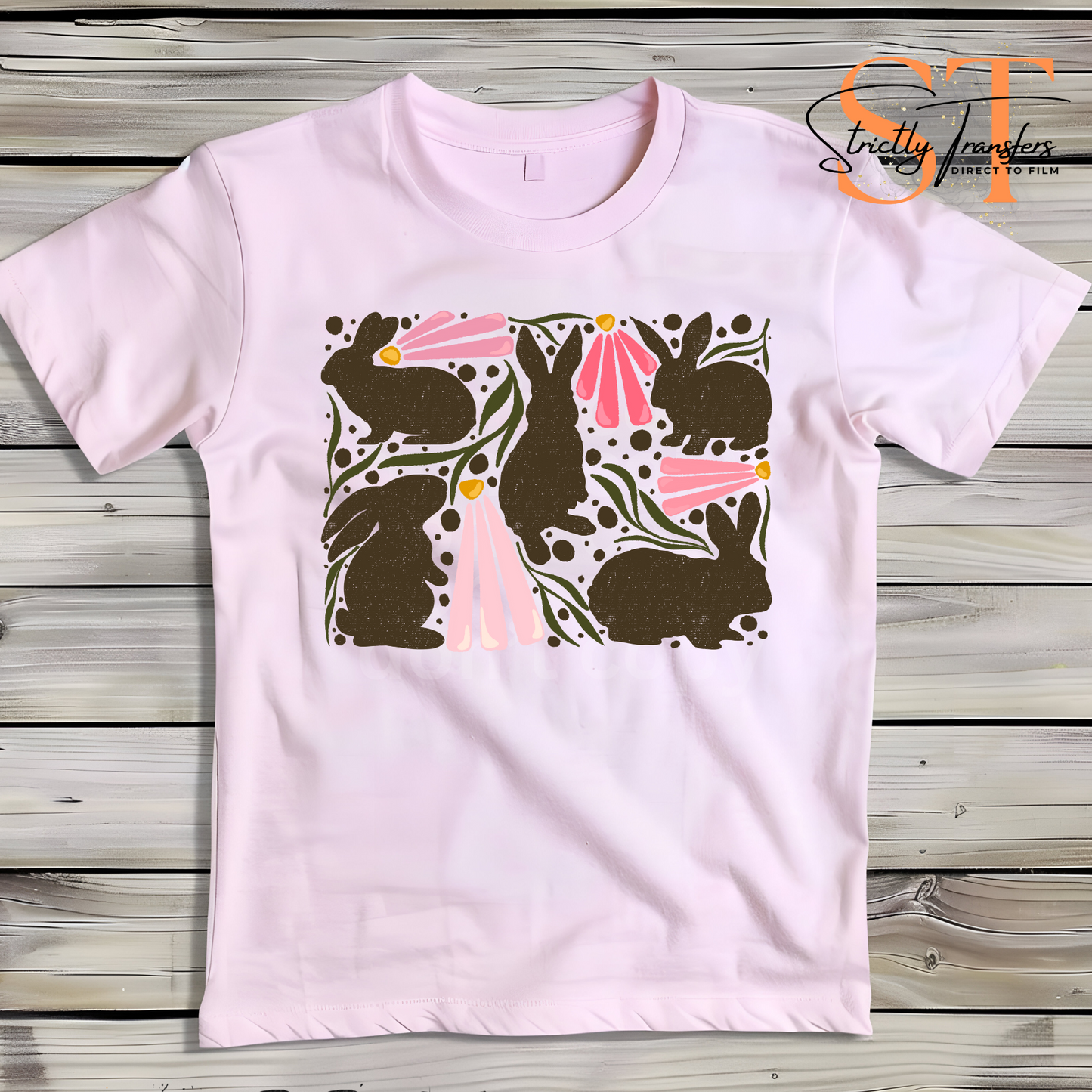 Bunny Floral Collage Direct to Film Transfers