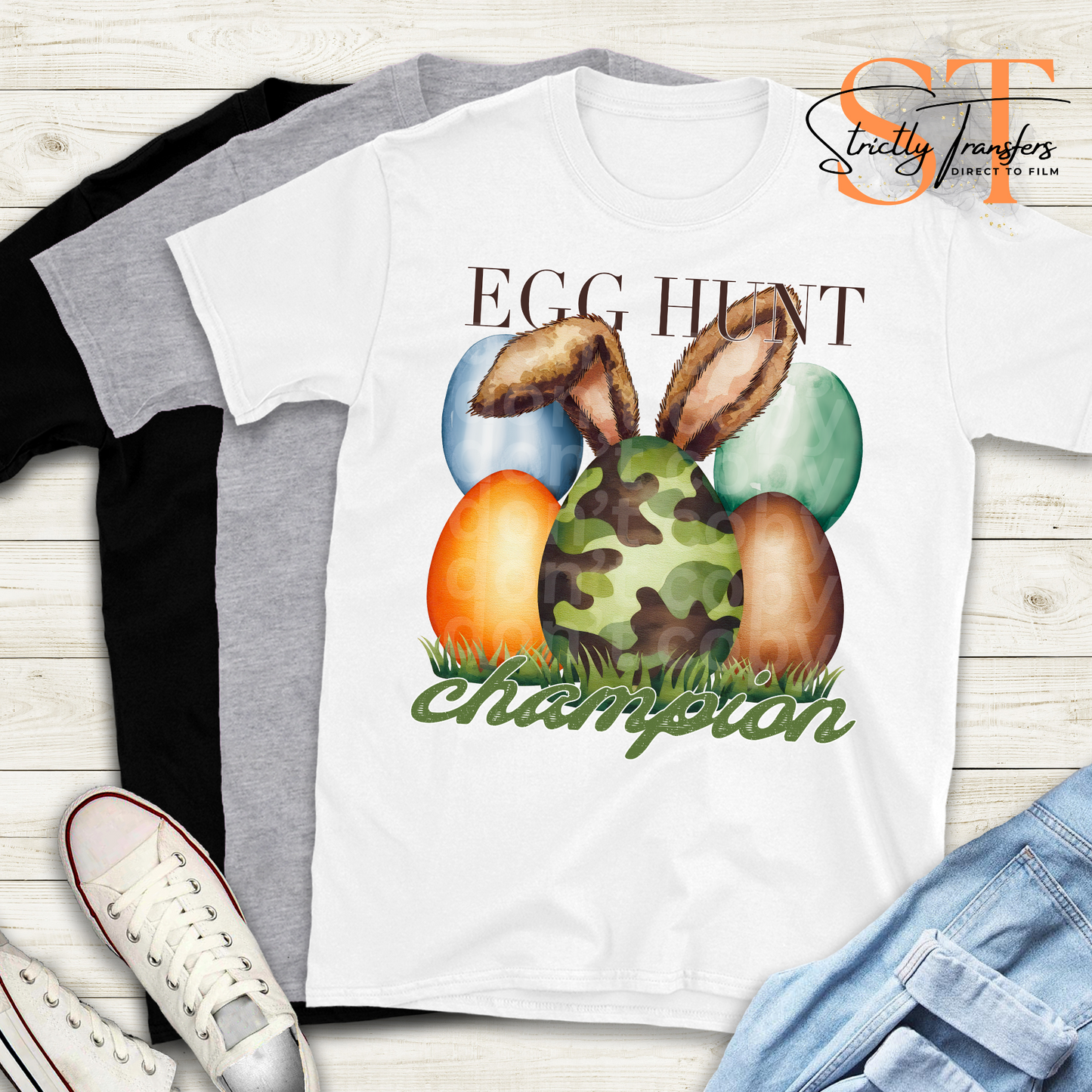 Egg Hunt Champion - 2 Colors Direct to Film Transfers