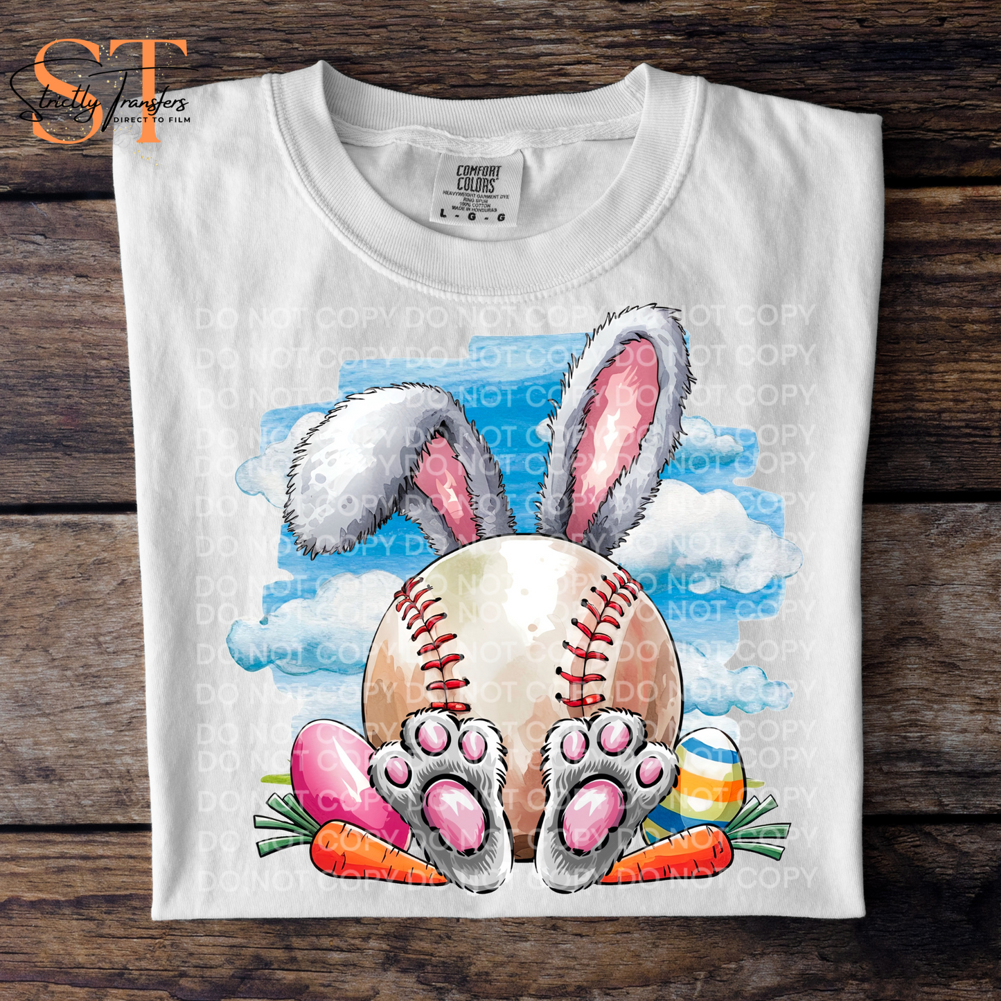 Easter Bunny Baseball Direct to Film Transfers