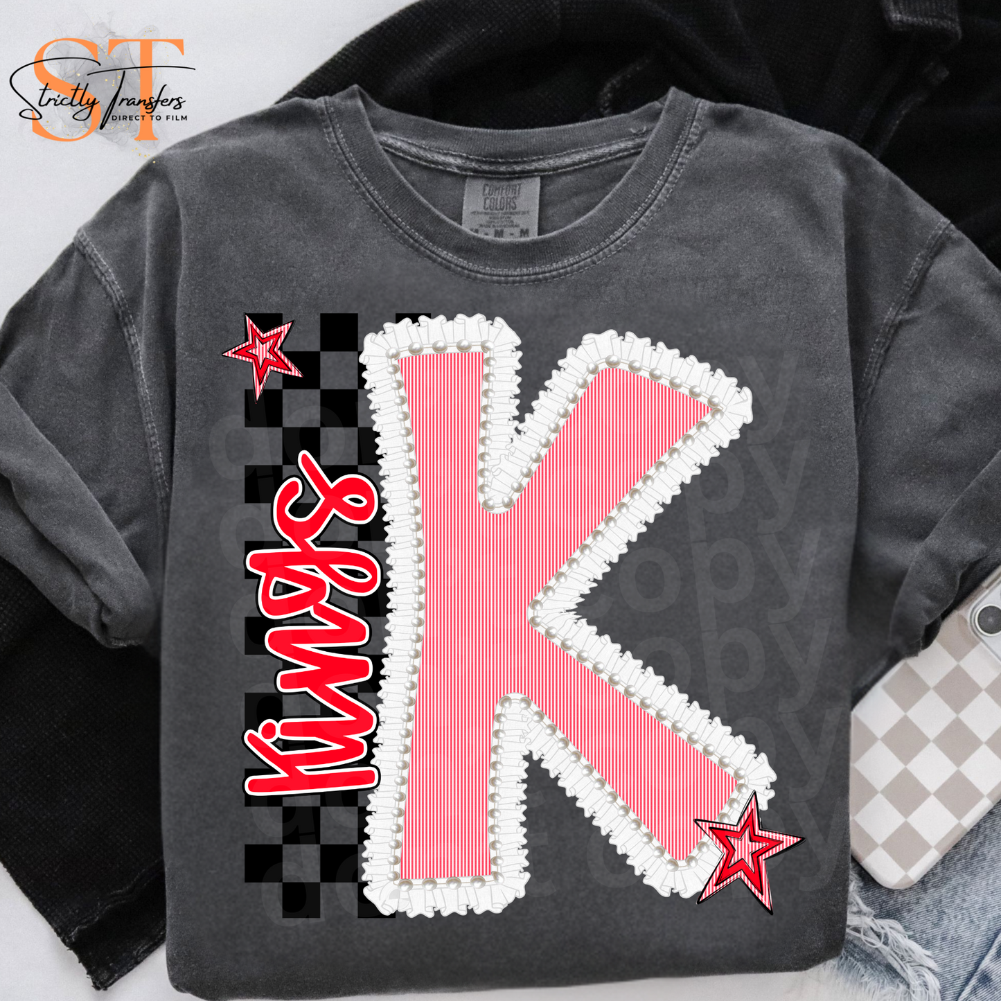 Kings Embroidered Ruffle Direct to Film Transfers