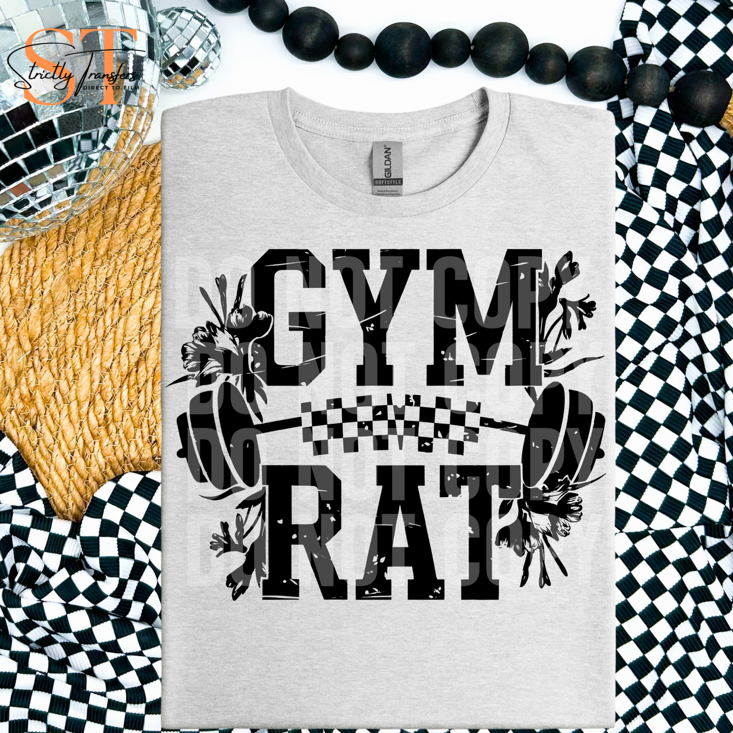 Gym Rat Floral Direct to Film Transfers