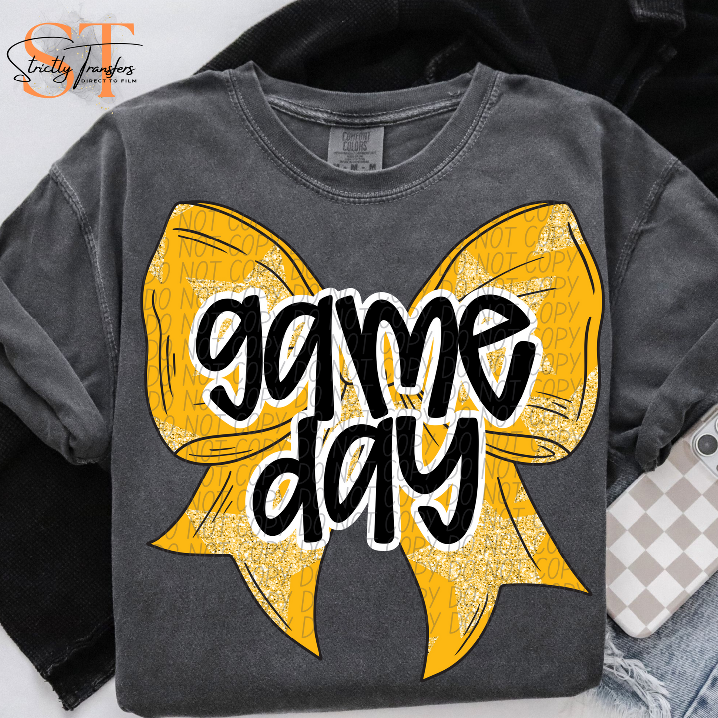 Game Day Bow - Multiple Color options Direct to Film Transfers