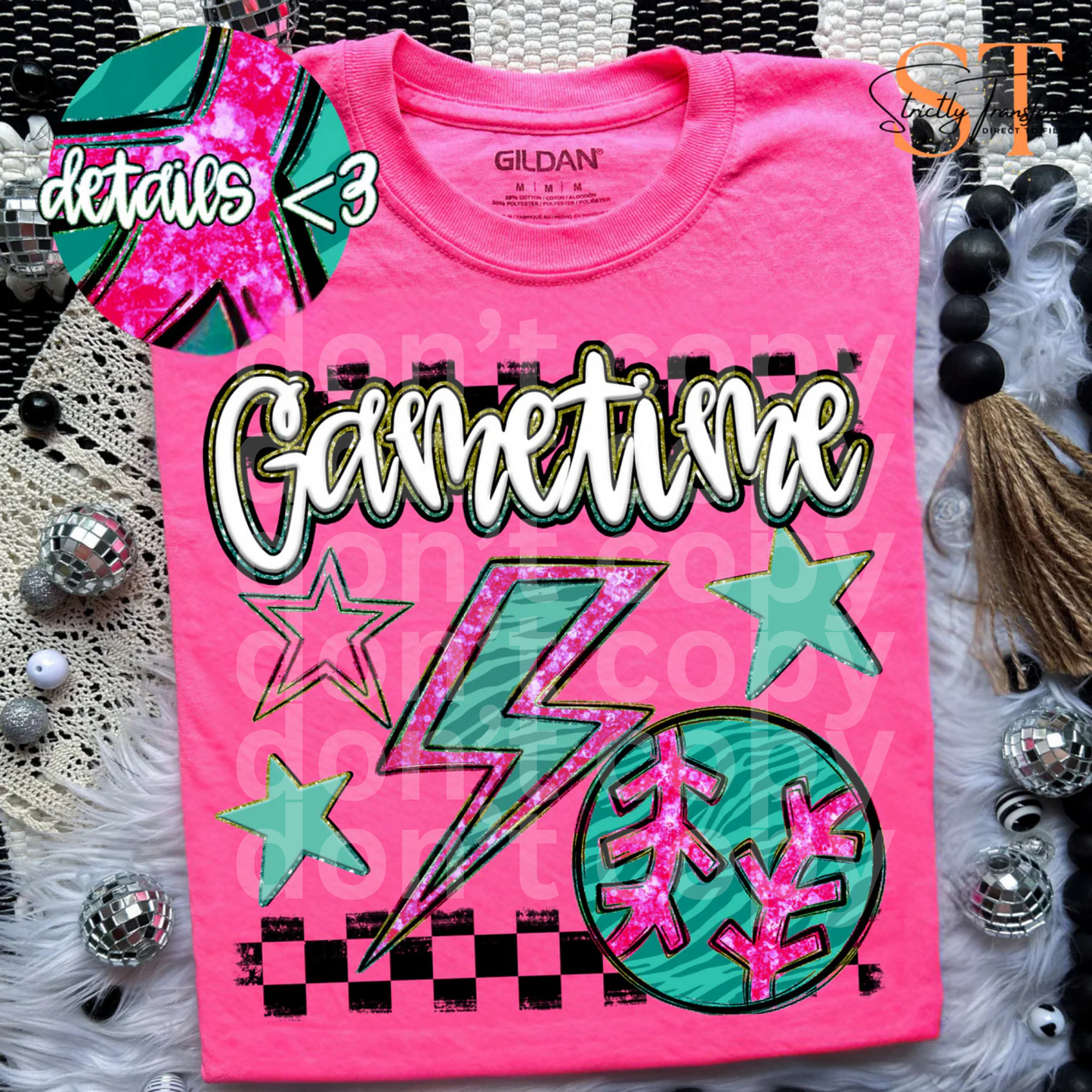 Rainbow Bolts BB/SB Gametime Direct to Film Transfers