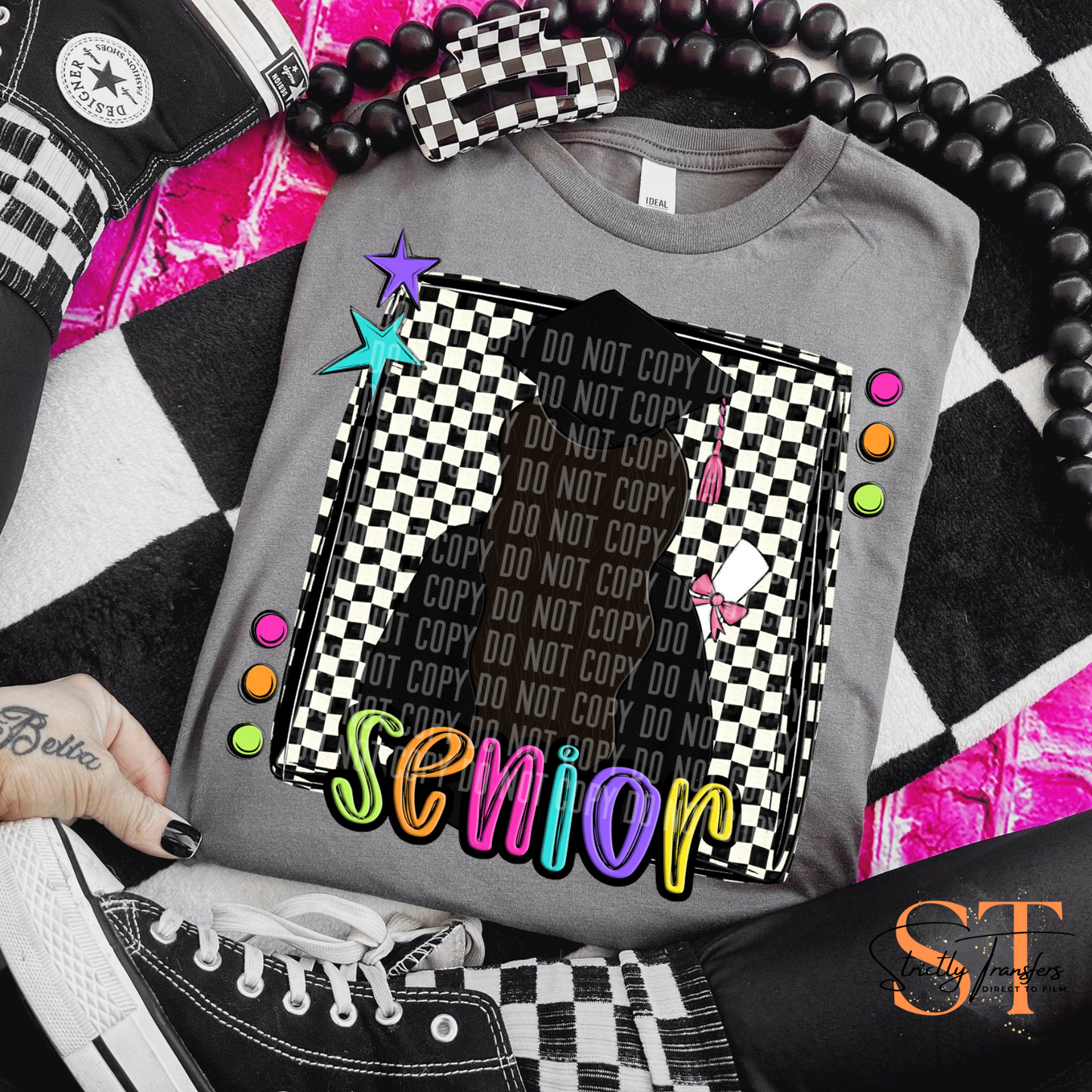 Preppy Senior - Girls 6 options Direct to Film Transfers