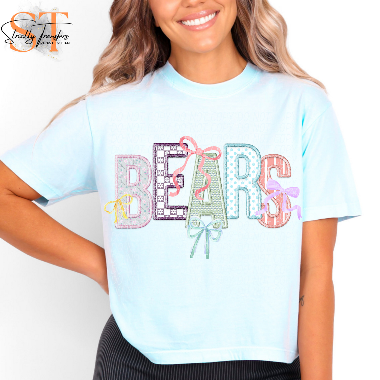 Spring Bows Bears Direct to Film Transfers