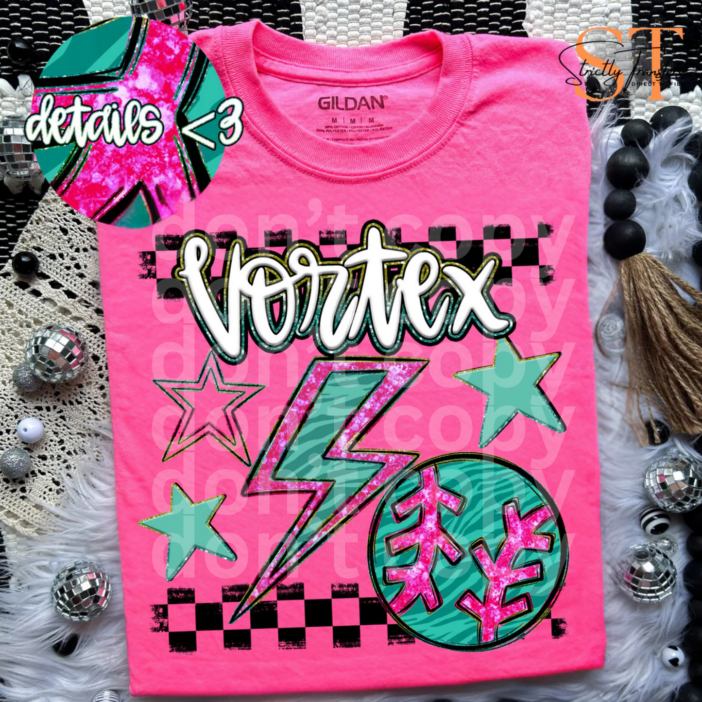 Rainbow Bolts BB/SB Vortex Direct to Film Transfers